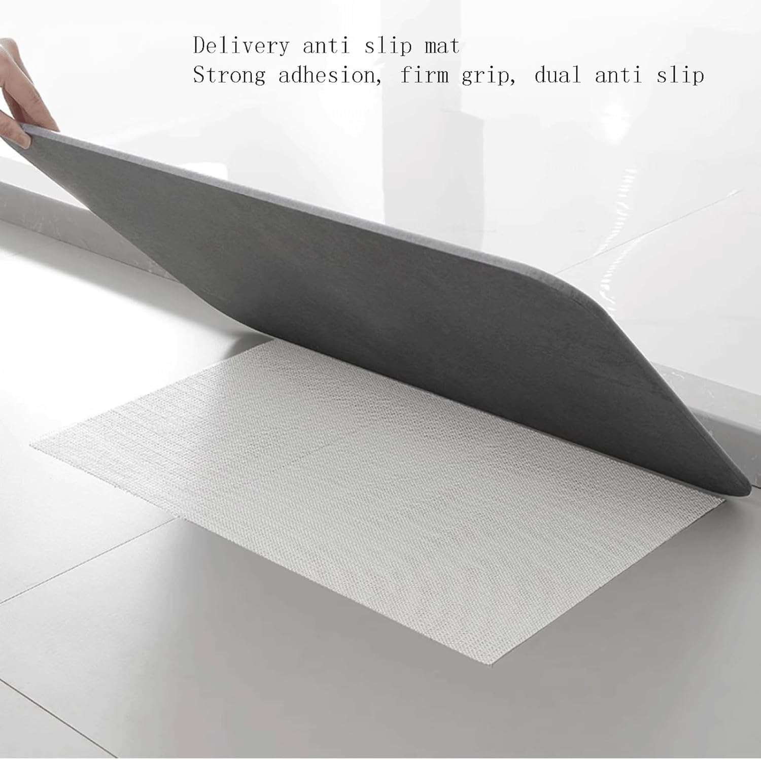Stone Bath Mat, Diatomaceous Earth Non-Slip Shower Mat, Quick Drying Diatomite Bath Stone Mat for Bathroom Floor -Super Absorbent, Natural, Easy to Clean (30X40X0.9 Cm,Grey) - Grey image number 7