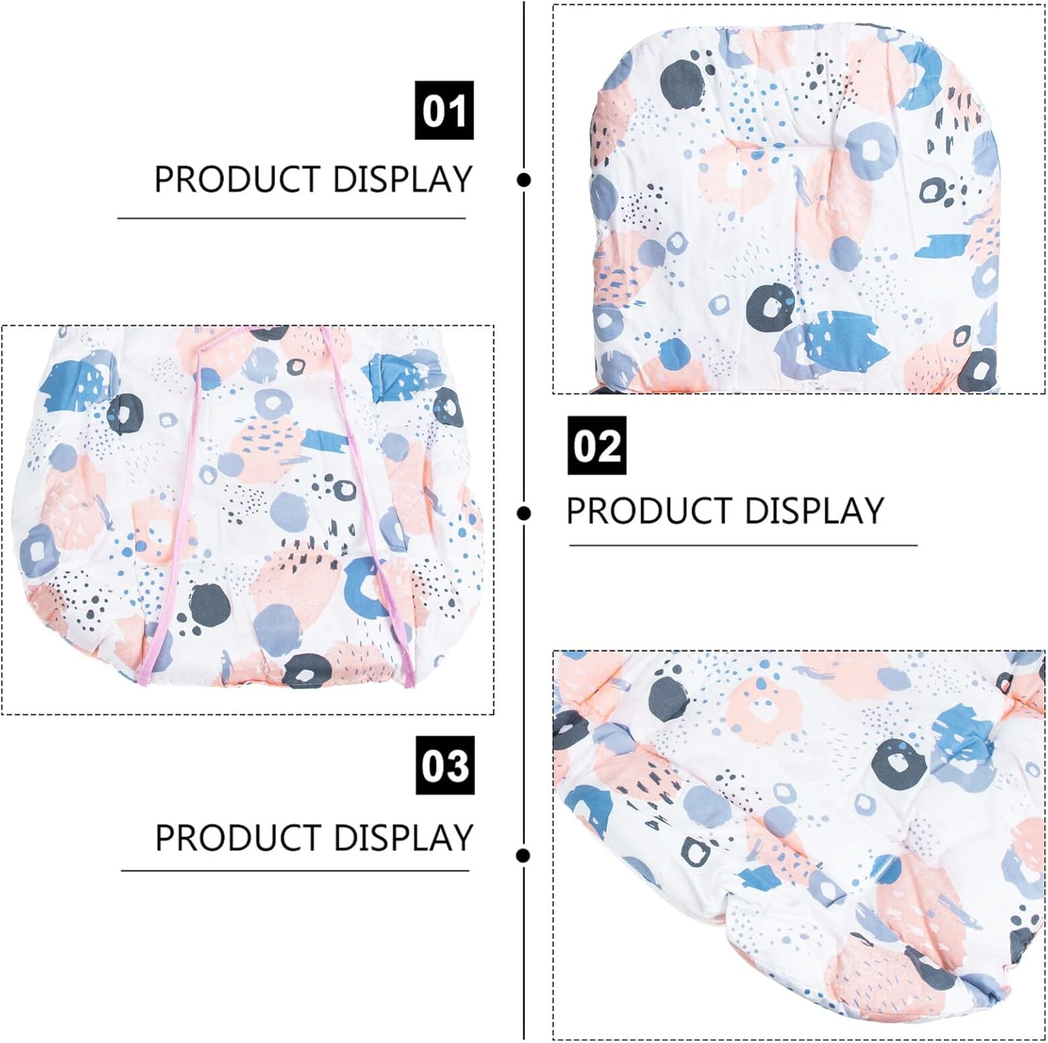 FRCOLOR Colorful Cart Seat Cushion Soft Insert Pram Liner Cushion Warm Winter Dining Chair Pad for Boys Stroller and Feeding Seat image number 2