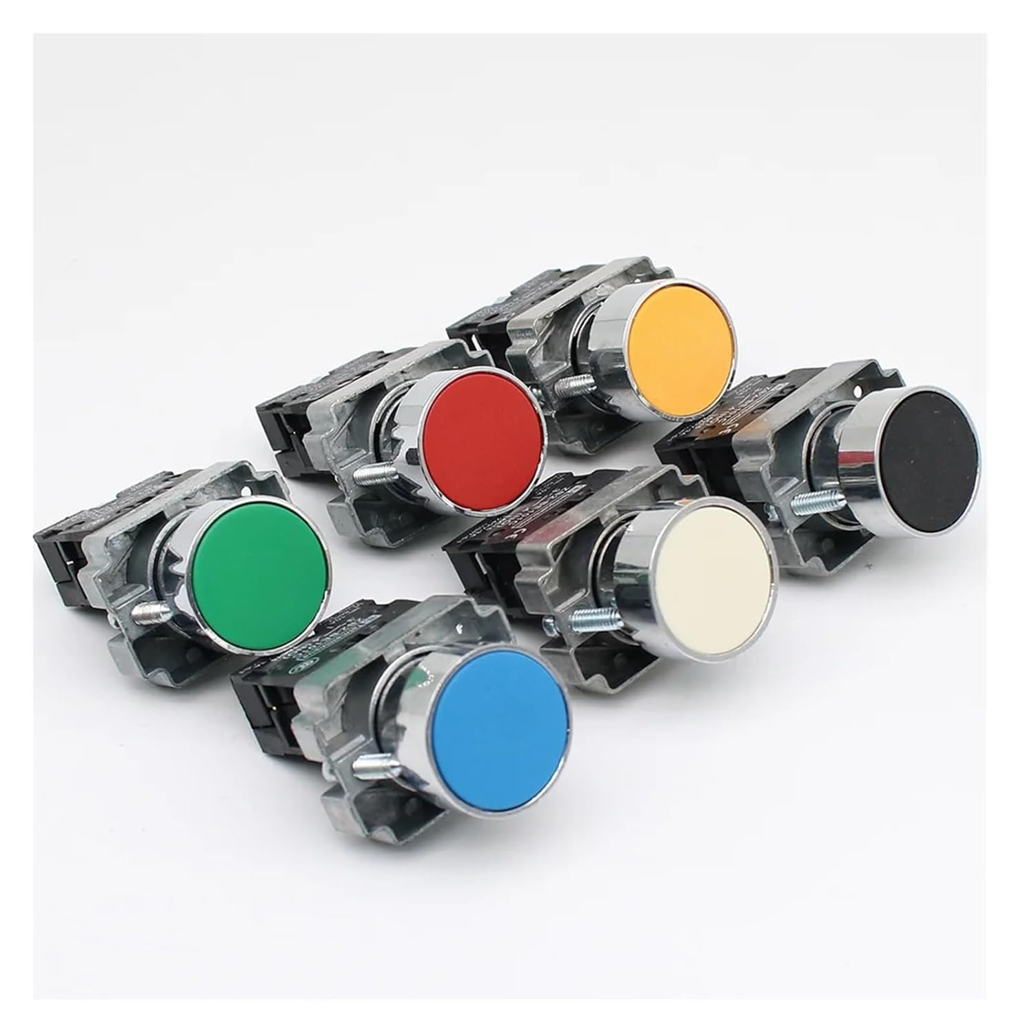 KLVN 22Mm XB2-BA31 XB2-BA42 Momentary Push Button Switch 10A 240V~3A Circular Small Size Flat round Panel NC/NO (Color : XB2 BA 51) image number 3