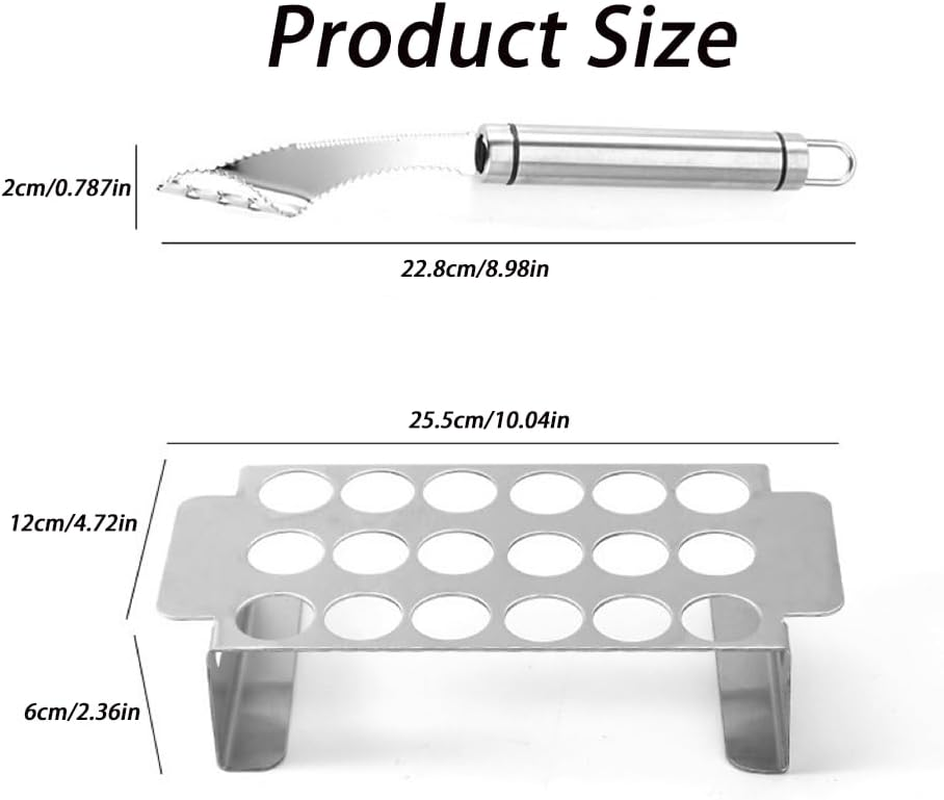 2 Pcs Stainless Steel Chili Grills with 2 Jalapeno Corer Tools, Outdoor BBQ Non-Stick Grills, Jalapeno Popper Holder for Grills, Perfect for Cooking Chili, Chicken Legs, 18 Funnel Holes Grill Tools image number 6