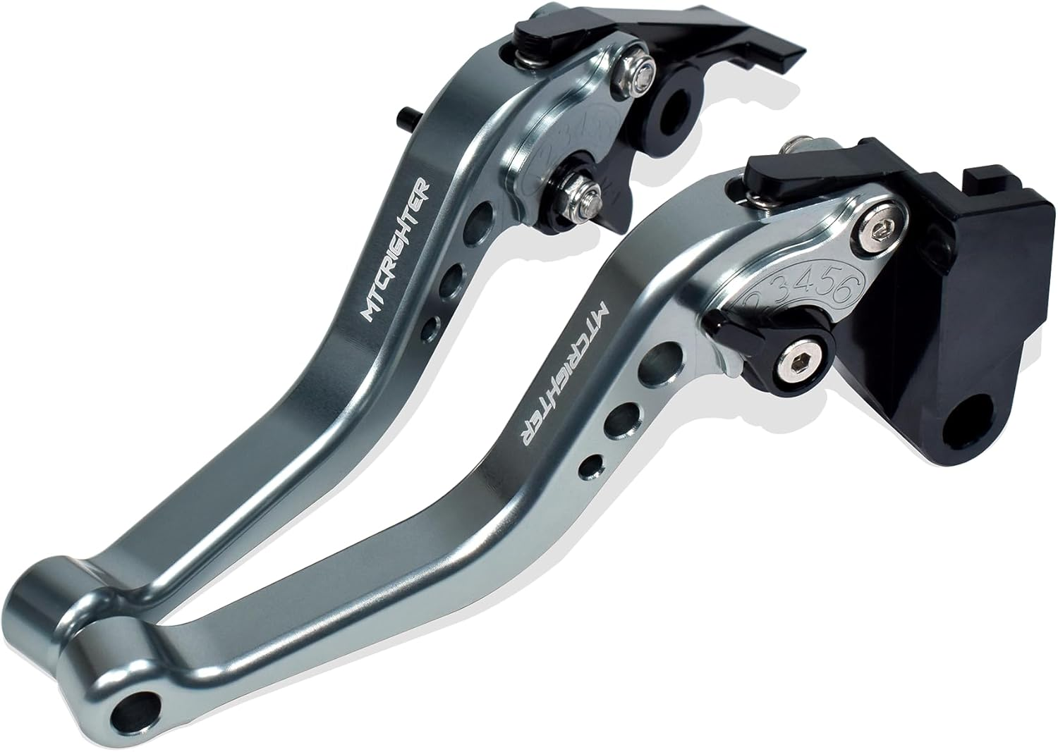 MTCRIGHTER Compatible with BMW S1000R S1000RR 2015-2019 Short Brake Lever Clutch Lever, CNC Aluminum Alloy Made (Titanium) - Blue image number 3