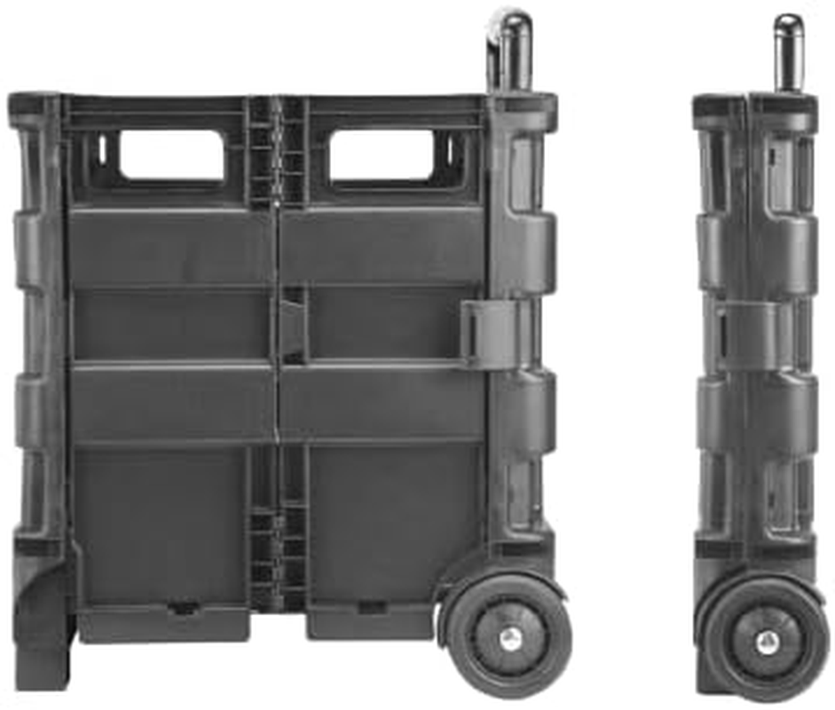 Bliss Gifts & Homewares Folding Carry Cart with Lid I Foldable Shopping Cart Trolley I Portable Pack & Roll Folding Grocery Basket I Container Carrier I Grocery Bag for Shopping Travel (Black) image number 3