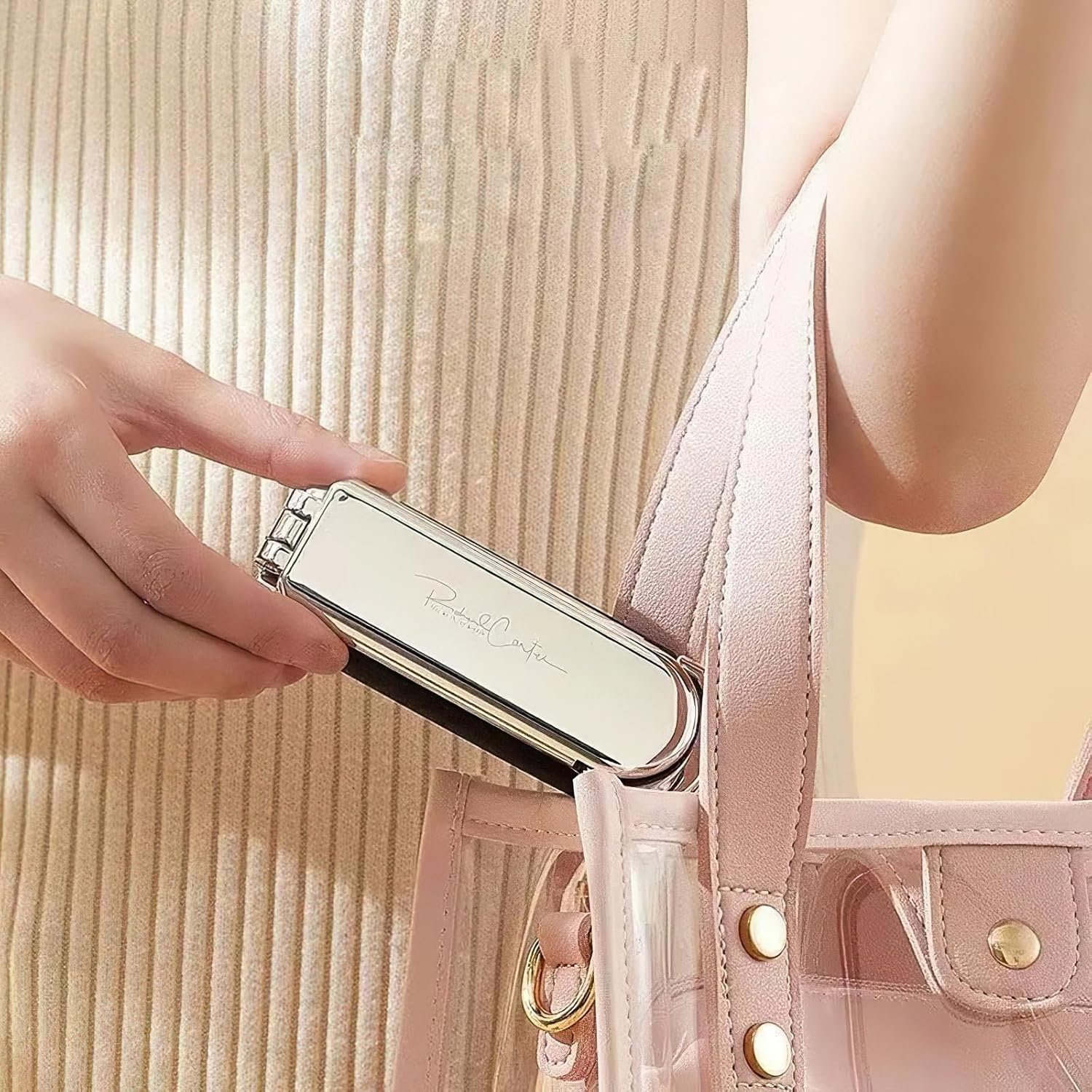 Portable Travel Brush,2 Pcs Travel Hair Brush with Mirror,Mini Hair B-Rush,Foldable H-Air Detangling B-Rush with M-Irror,Small Foldable Hairbrush,Compact H-Air Comb with Mirror,Mini Pocket Size Comb image number 4