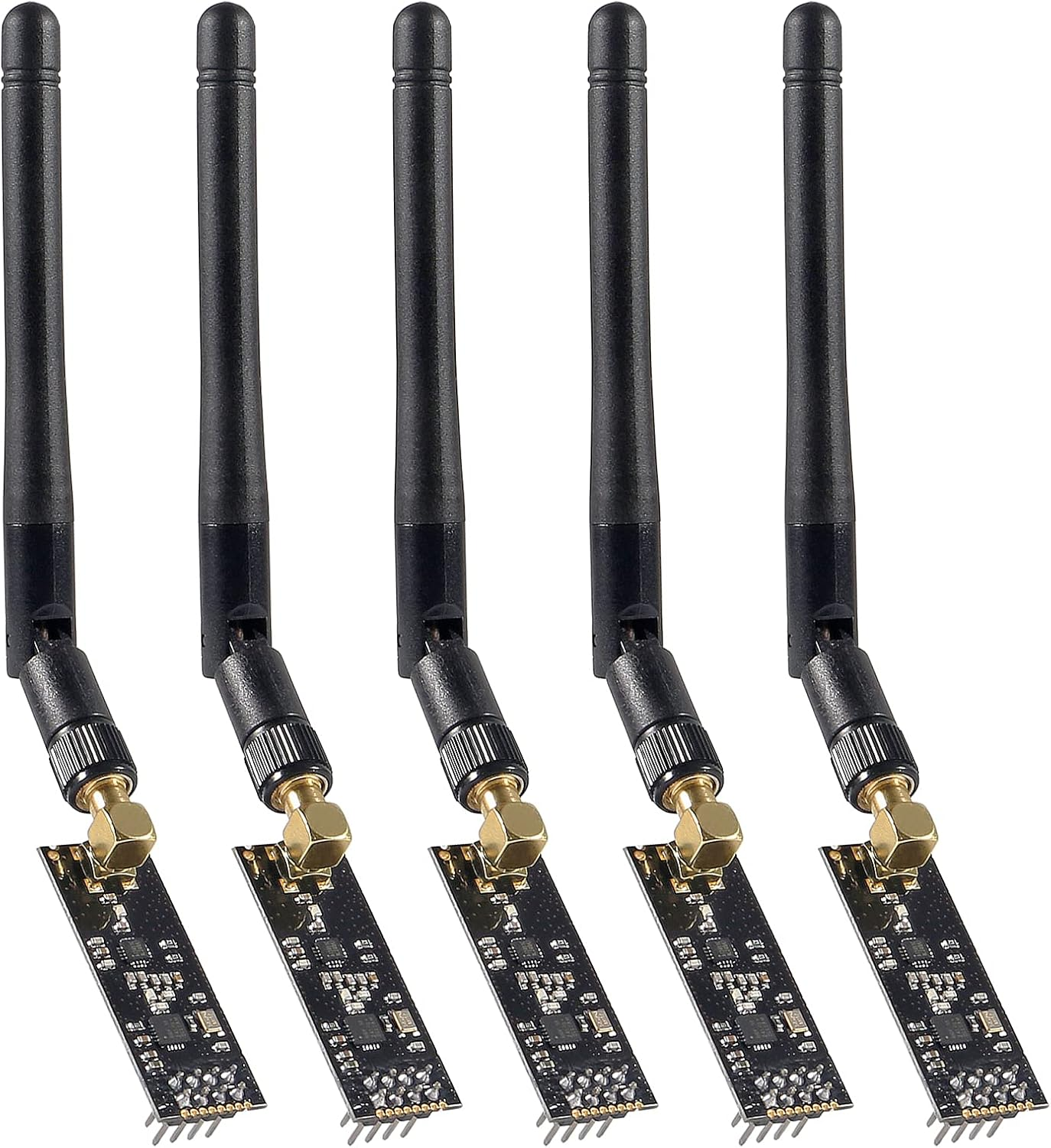 5Pcs Wireless Transceiver Module 2.4G 1100M NRF24L01+PA+LNA in Antistatic Foam for Arduinoide Compatible with Antenna image number 1