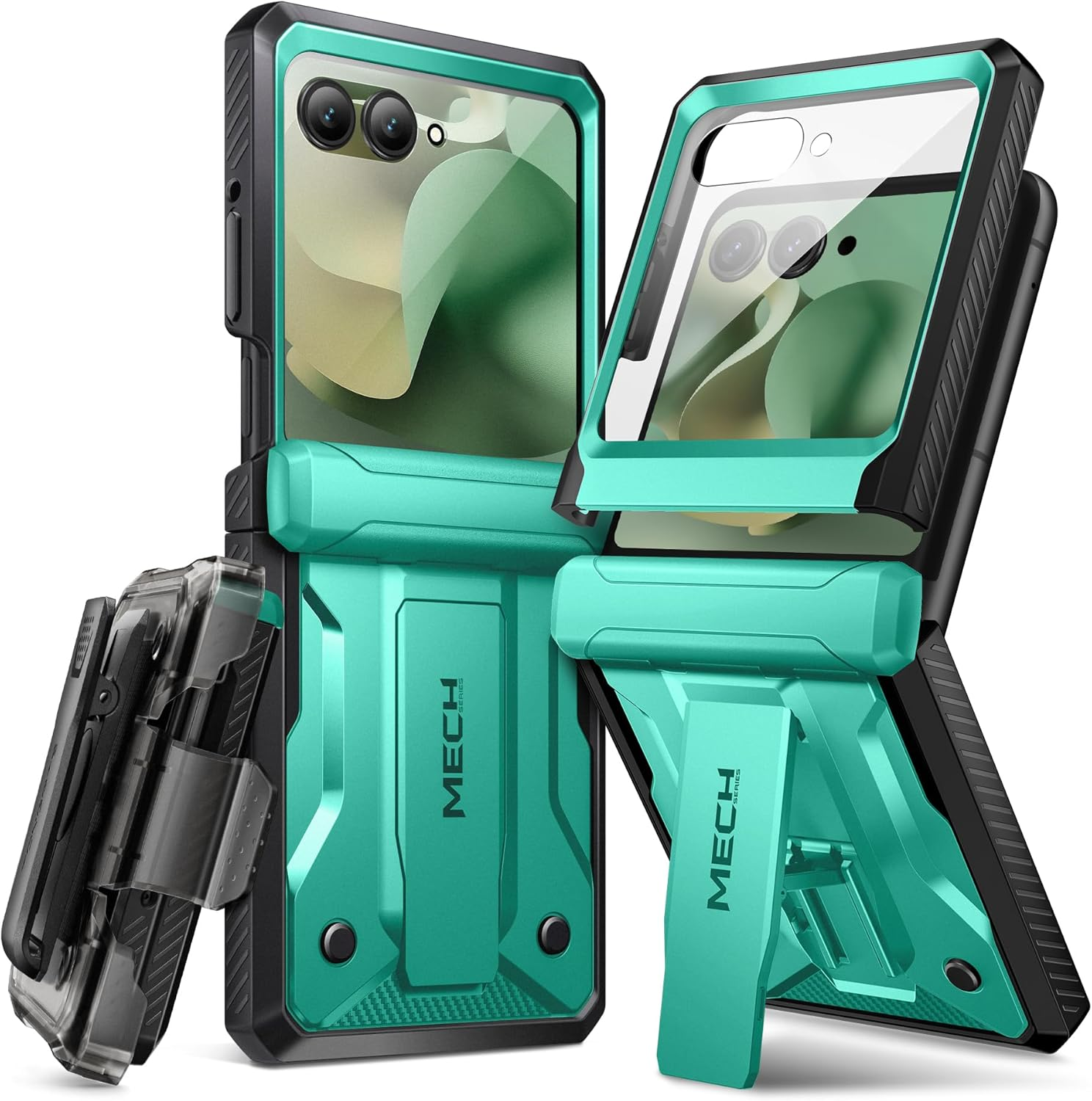 TONGATE for Motorola Razr 2025/Razr 2024 Case with Privacy Screen Protector, [Stand & Belt-Clip] [Hinge Protection Cover] [Anti-Slip], Full-Body Military Grade Protective Phone Case, Black