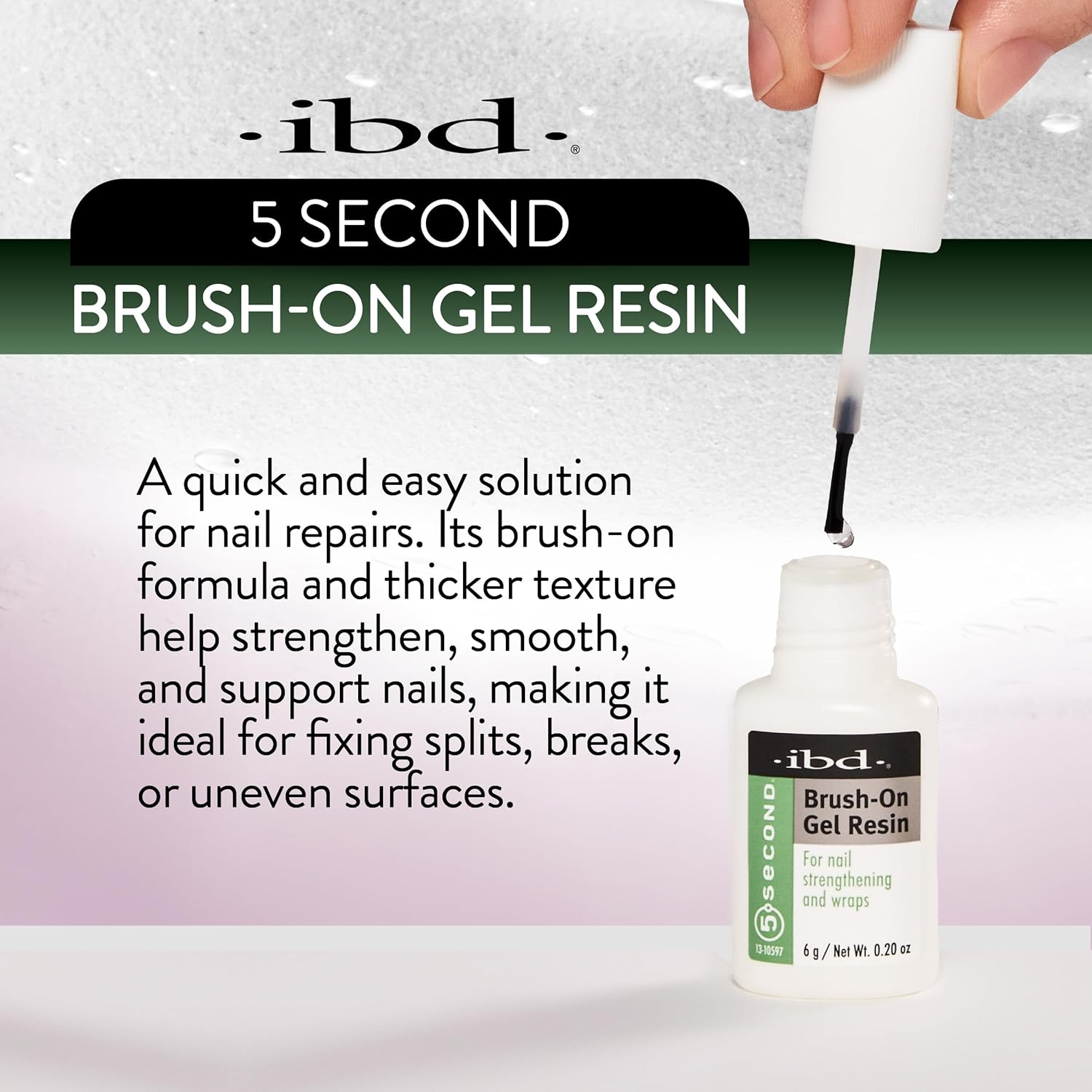 IBD 5 Second Brush on Nail Glue Gel Resin &ndash; Strong Nail Glue for Broken, Cracked & Split Natural Nails, Nailbond Repair & Strengthening for Wraps &ndash; 6G, 3 Count