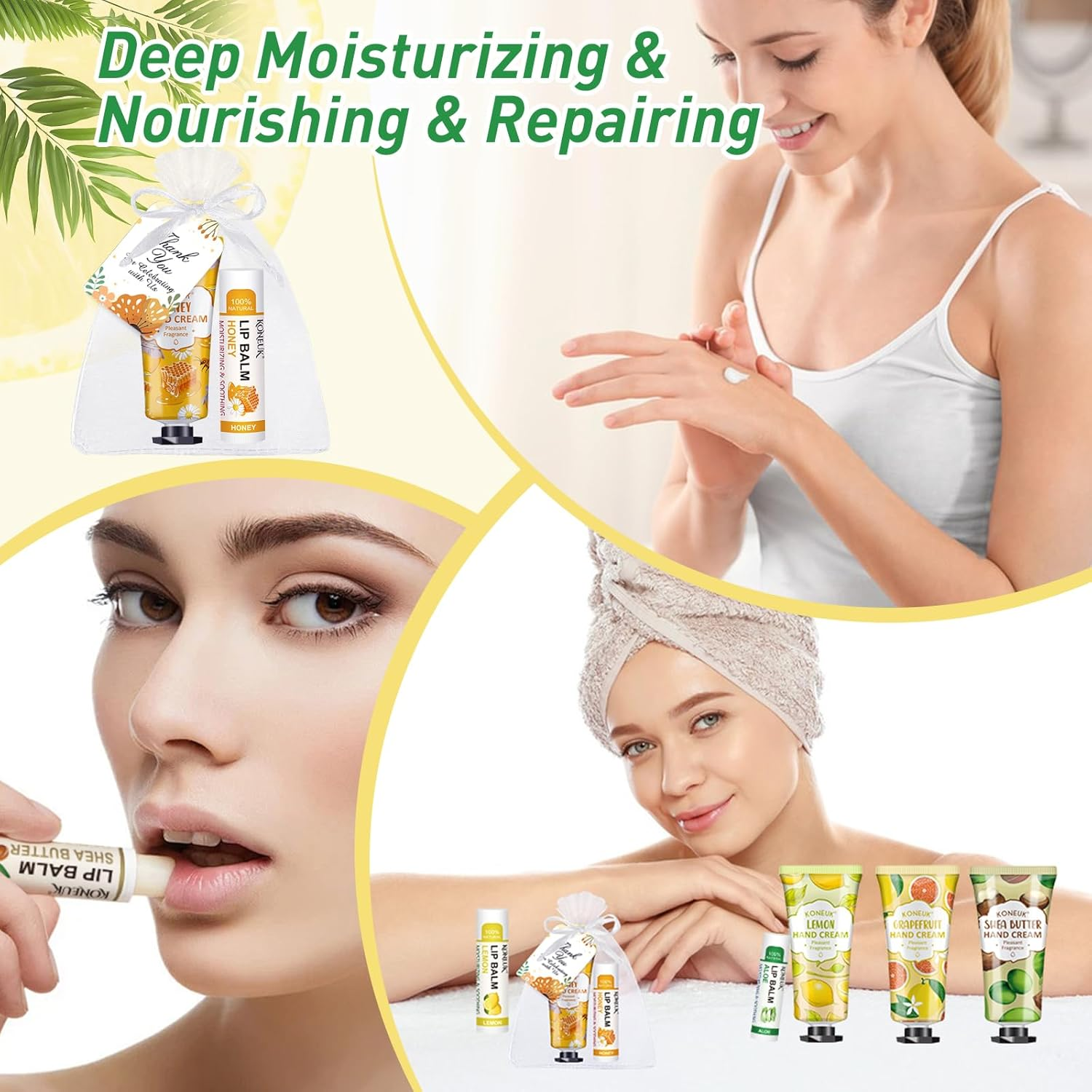 36 Pack Hand Cream Bulk and Lip Balm Bulk Sets, Bridesmaid Gifts, Thank You Gifts and Bridal Shower Gifts for Guests with Thank You Card Organza Bags, Birthday Gifts, Bulk Gifts, Small Gifts for Women image number 1