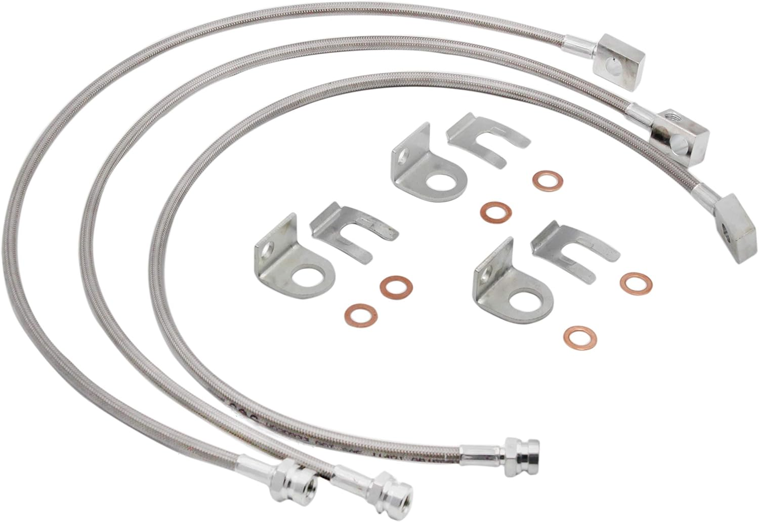 89715 Front and Rear Extended Stainless Brake Lines Replacement for 1987-2006 Jeep Wrangler TJ YJ 84-01 Cherokee XJ, 89702 and 89703 Brake Lines Kit for 4"-6" Lift image number 3