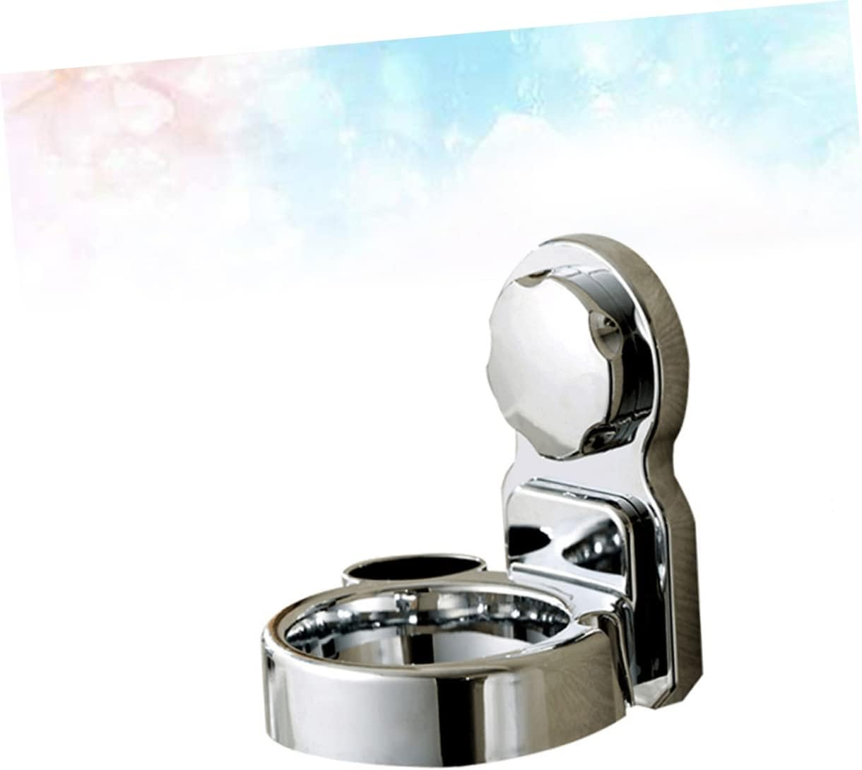 MUSISALY Hair Dryer Holder Wall-Mounted Storage Rack 1-Piece Silver Suction Cup Type Punch-Free Organizer for Bathroom Easy Access image number 3