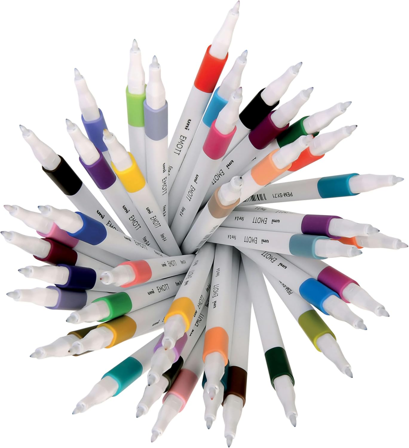 Uni-Ball Emott Uni Mitsubishi Pencil - Pencil Case with 40 Felt Tip Pens - for Writing, Drawing and Drawing in Style - Fine Tip 0.4 Mm - 40 Colours CF PEMSY/40 001 Multicoloured image number 3