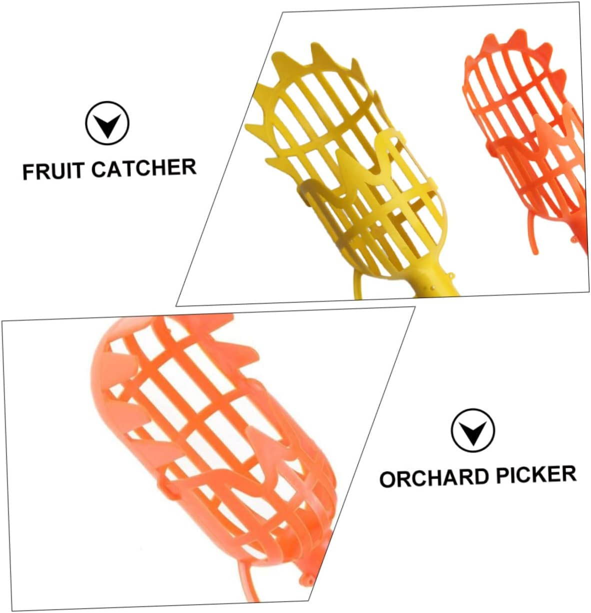 Yardenfun 2 Pcs Telescoping Fruit Picker Tool High Fruit Pole with Basket S Orange Yellow for Easy Harvesting of Oranges Mangoes and More image number 5