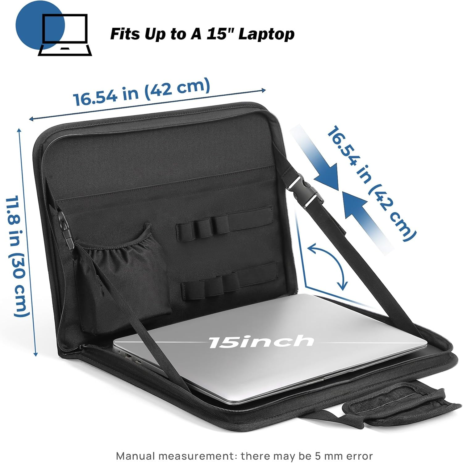 JOYTUTUS 3 in 1 Steering Wheel Eating Tray, Car Back Seat Laptop Desk, Multifunctional Office Bag, Car Work Table for Writing, Car Organizer for Kids, Commuters, Family - Blue image number 6