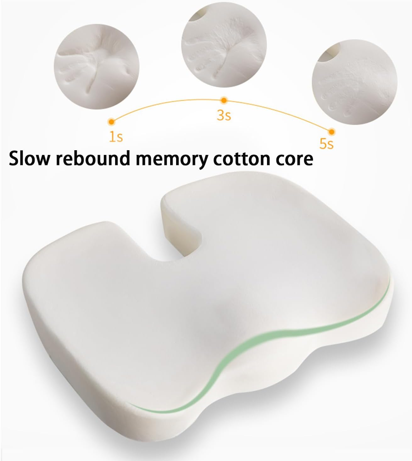 Memory Foam Seat Cushion with Bamboo Fiber Fabric for Car, Office, and Comfortable Seating, Breathable and Height-Boosting image number 5