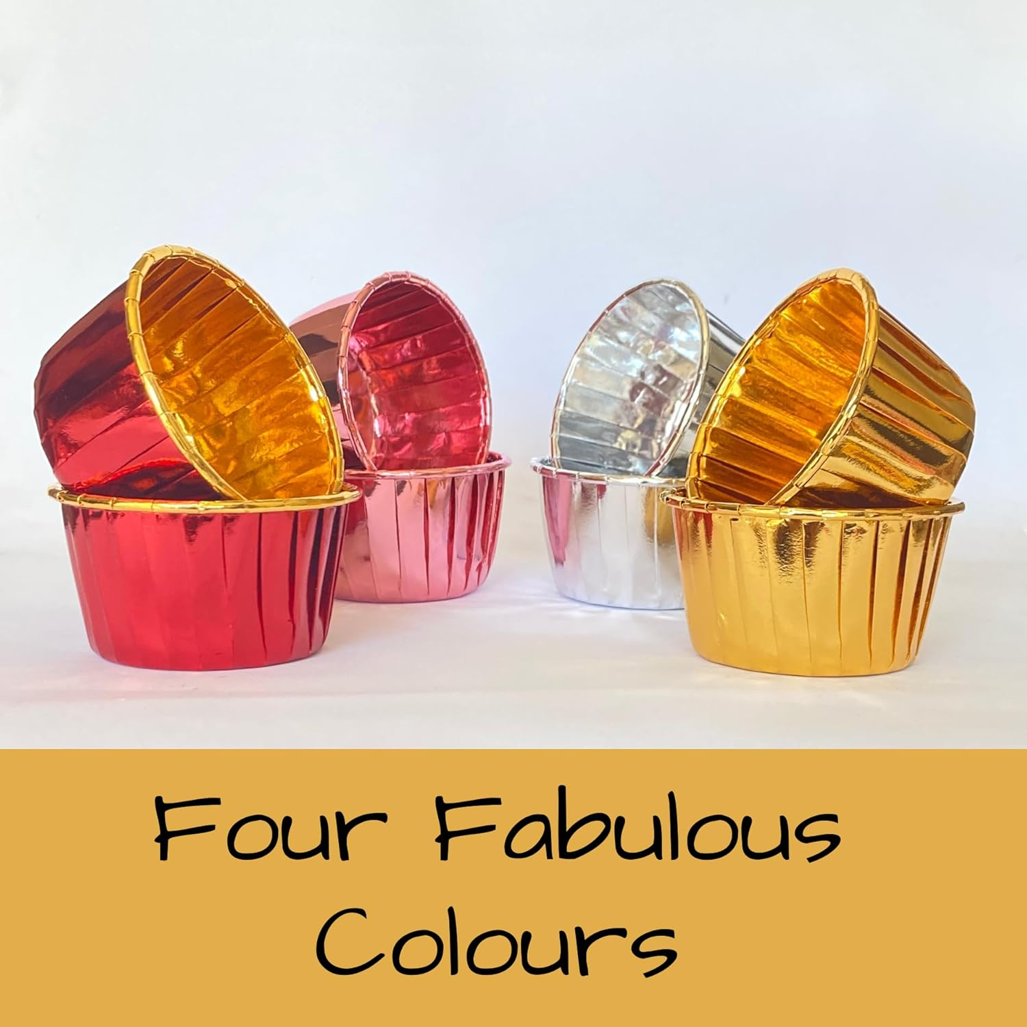 Silver Cupcake Baking Cup Cases, 100 Pieces Muffin Lined Wrapper Papers for Desserts, Little Cakes, Snacks & Muffins, Leakproof Ramekin Foil Patty Pans (Silver) image number 1