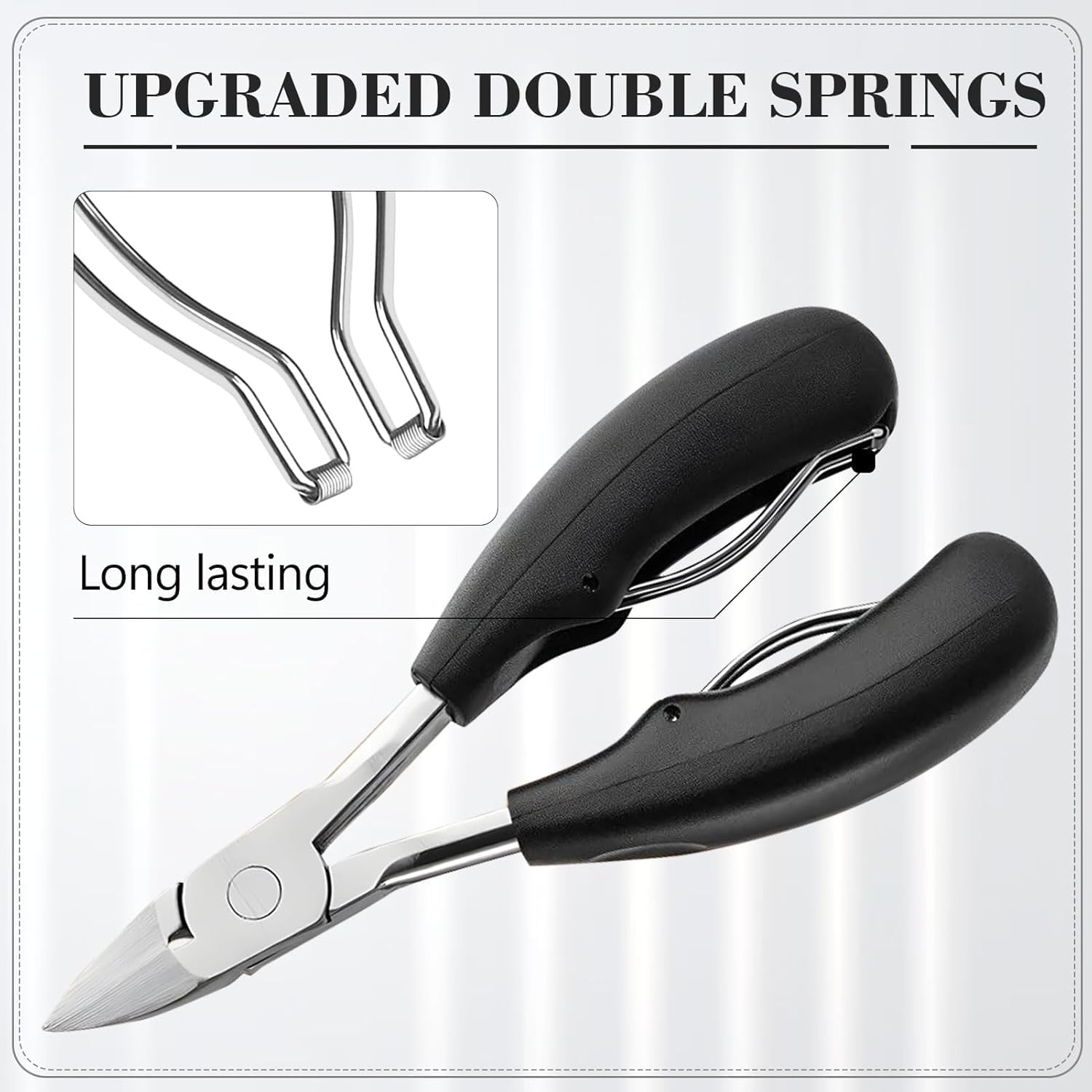 Cuticle Trimmer for Thick & Ingrown Nails - Stainless Steel Pedicure Tool with Sharp Curved Blade - Ingrown Toenail Treatment for Men, Women, Seniors - Podiatrist-Recommended Foot Care Kit（Black） image number 4