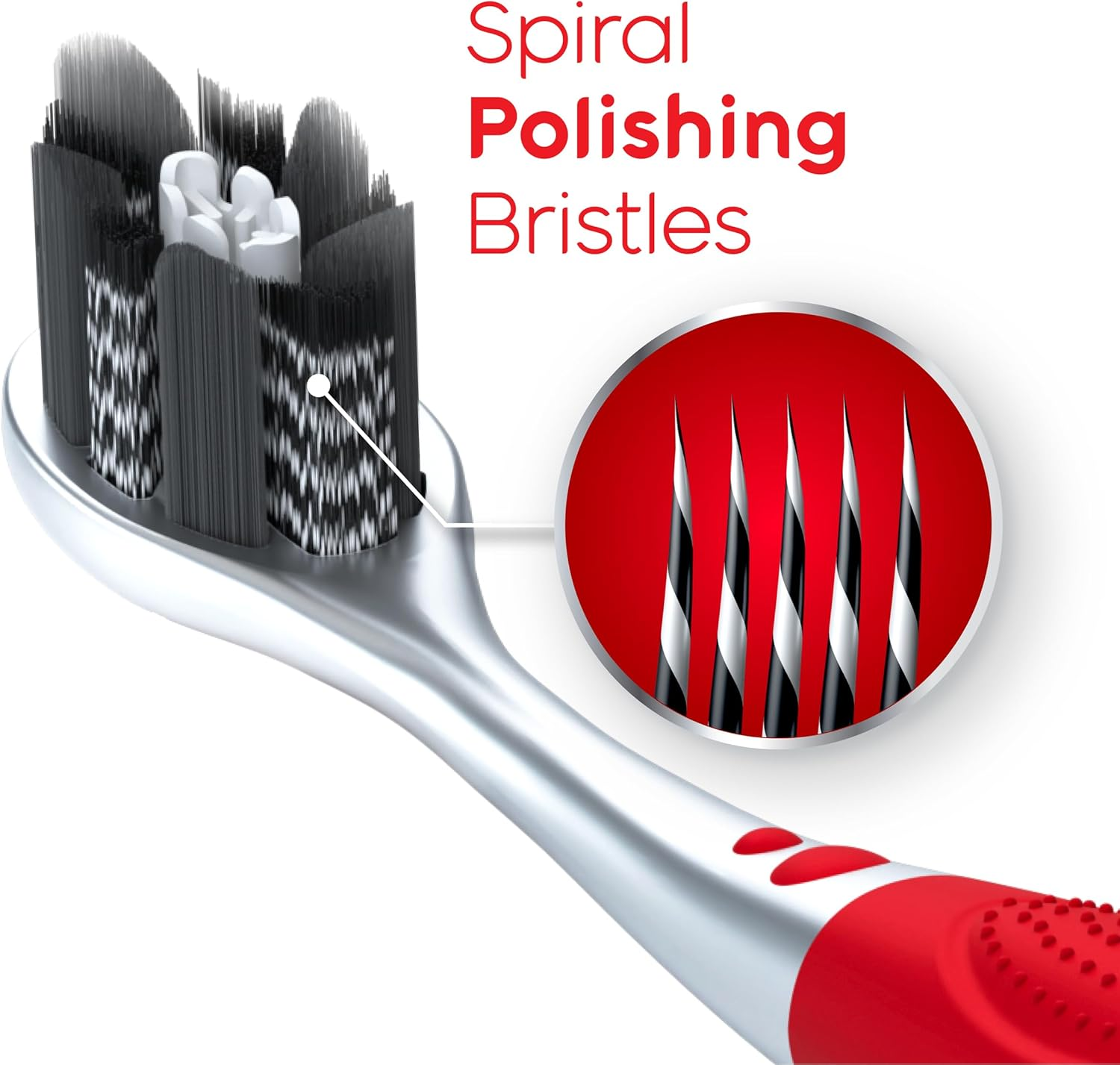 Colgate Optic White Pro Series Manual Toothbrush with Charcoal Spiral Bristles, 2 Pack image number 5