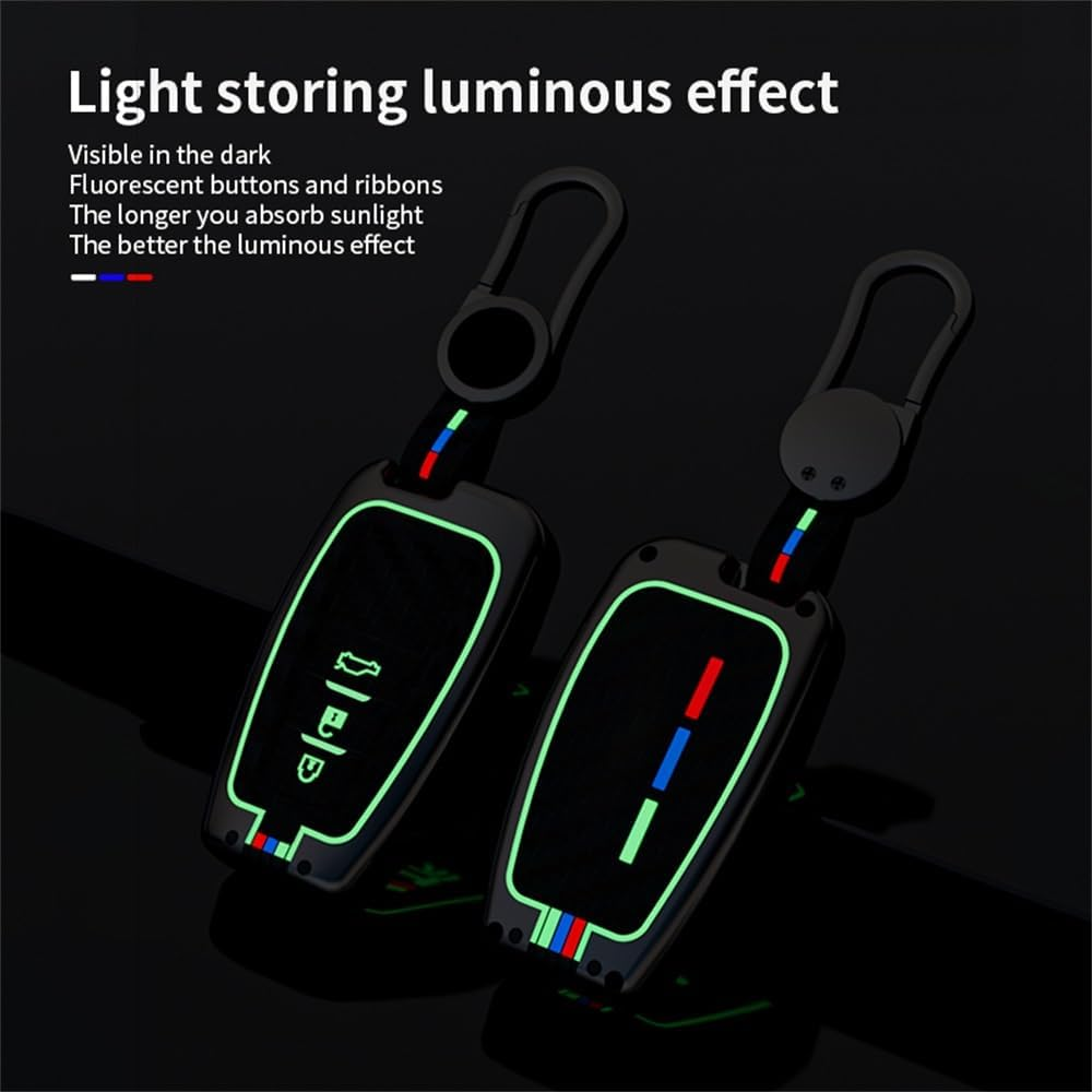 Ontto 3-Button Key Fob Cover with Fluorescent Strip Smart Remote Car Key Shell Fit for Toyota Camry CHR Highlander Corolla RAV4 Avalon Land Cruiser Prado Prius 4Runner GT86 2017-Up,Black image number 5