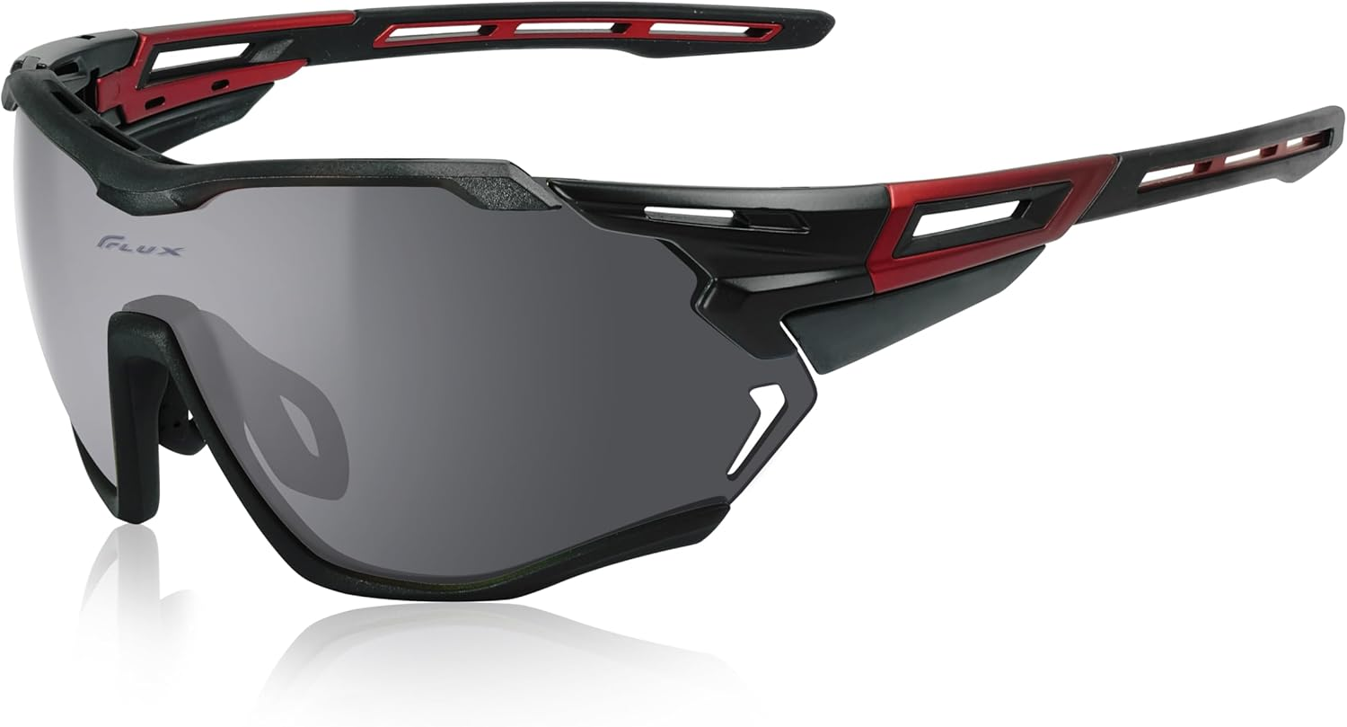 Flux VENTURA High-Performance Sunglasses: Anti-Fog PC Lenses, Ventilated TR90 Frame, UV Protection, Ideal for Sports and Cycling