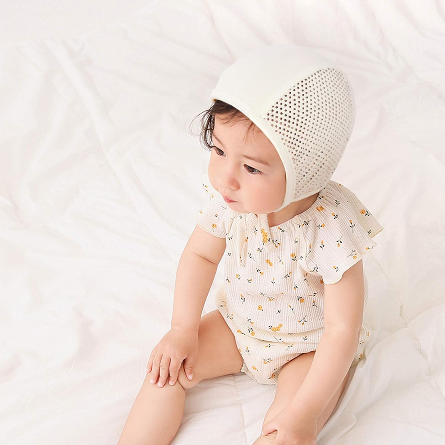 JELLYTREE Baby Hat Bonnet Summer Mesh Soft Toddler Boys Girls Fashion Pilot Cap Baby Hat Infant Beanie, 6M 12M 18M image number 3