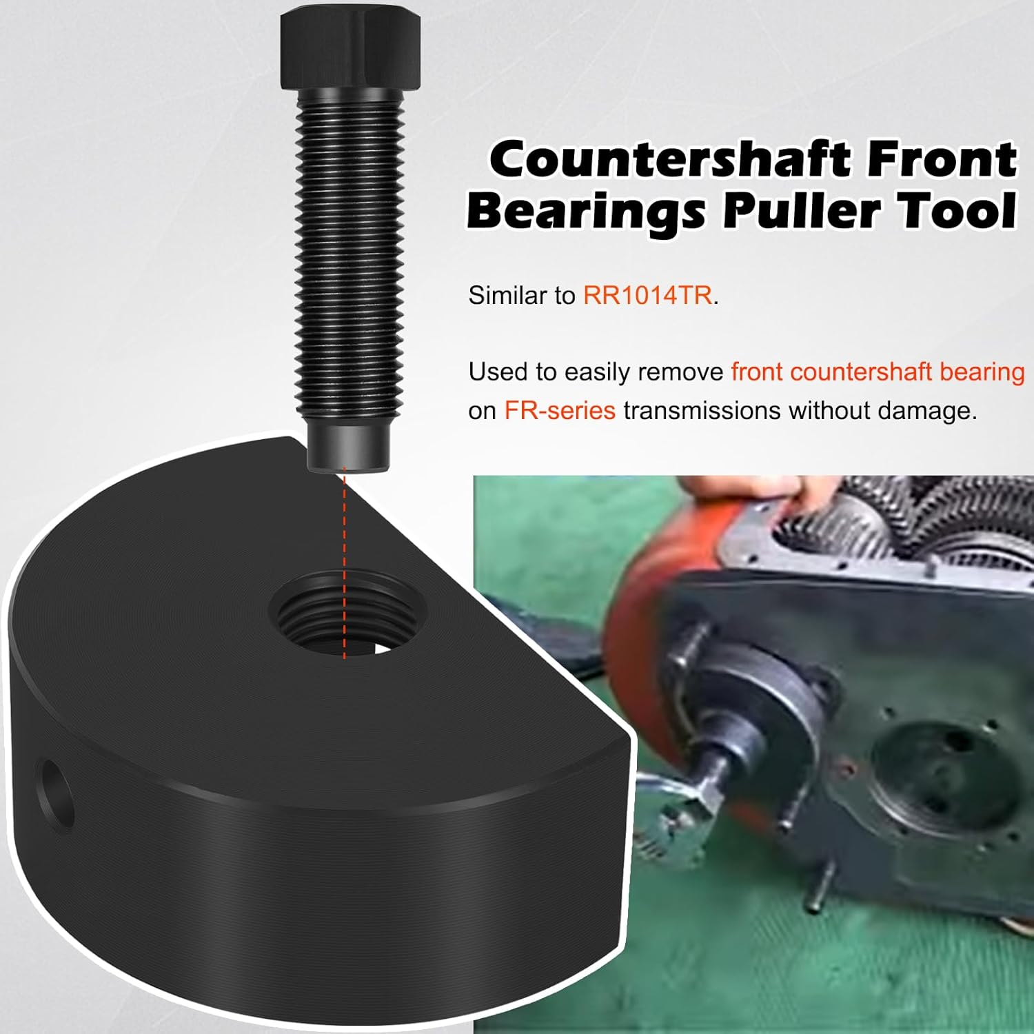 RR1014TR Transmissions Countershaft Front Bearings Puller Removal Tool and RR1013TR Transmission Roadranger Timing Block Rt-Series Countershaft Support Tool Perfect for Eaton Fuller Transmissions image number 4