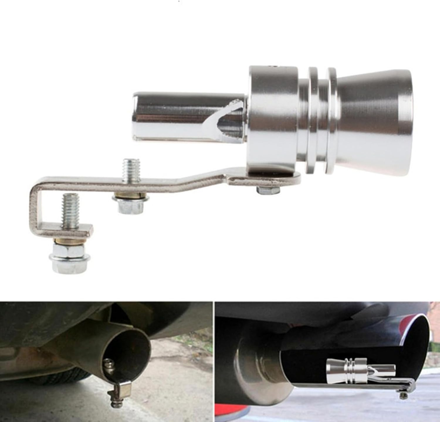 Car Turbo - Car Roar Maker | Turbo Sound Exhaust | Exhaust Pipe Sounder | Exhaust Muffler | Exhaust Pipe | Aluminum Sound Booster for Most Cars Motorcycles - M image number 2