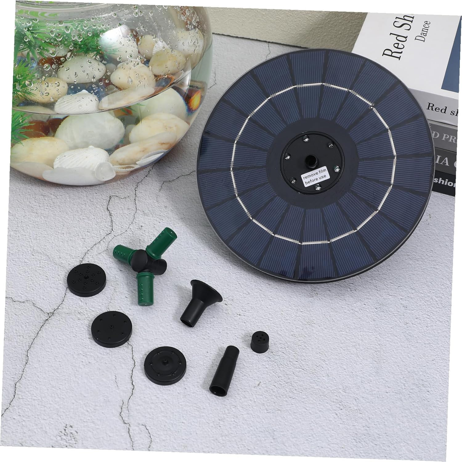 Solar Garden Fountain Pump with Floating Design RGB Colorful Lights Fountain Heads Water Shortage Protection for Bird Baths and Outdoor Pools image number 4