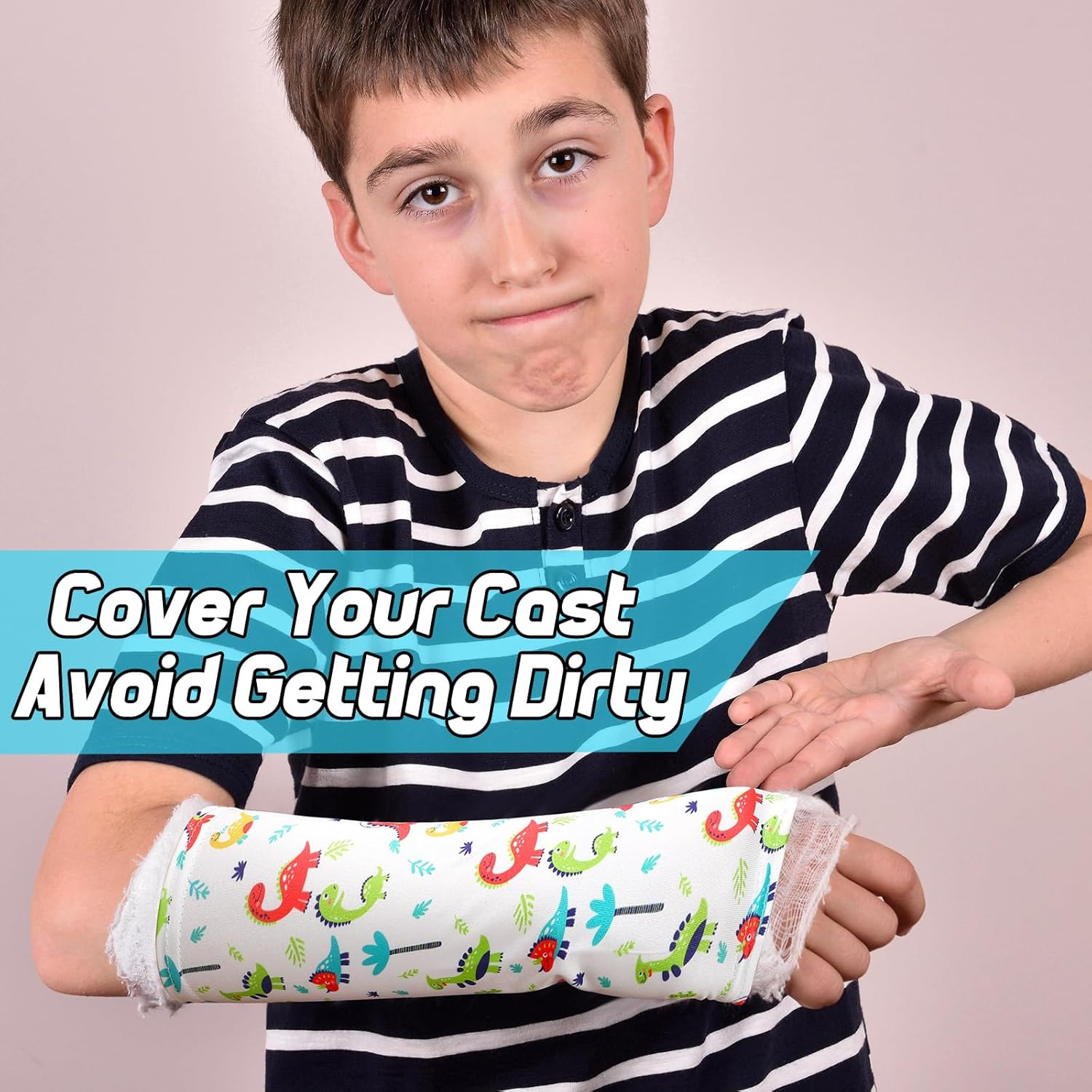 Suhine 12 Pcs Kids Arm Cast Cover Bandage Protector Soft Reusable Elastic Cast Sleeve Arm Decorative Cast Cover Removable Washable Wrist Elbow Protection Cover image number 3