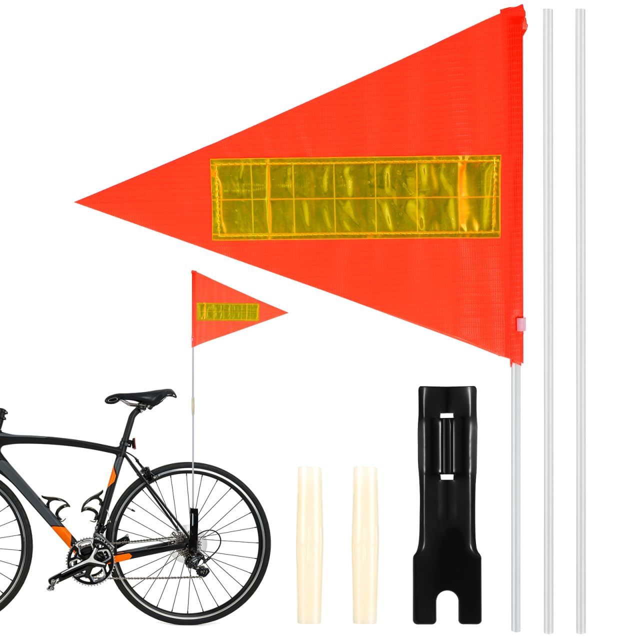 SUPVOX Reflective Bike Safety Flag with Durable Pvc High Visibility Warning Flag for Cycling Outdoor Activities Easy to Carry and Install image number 3