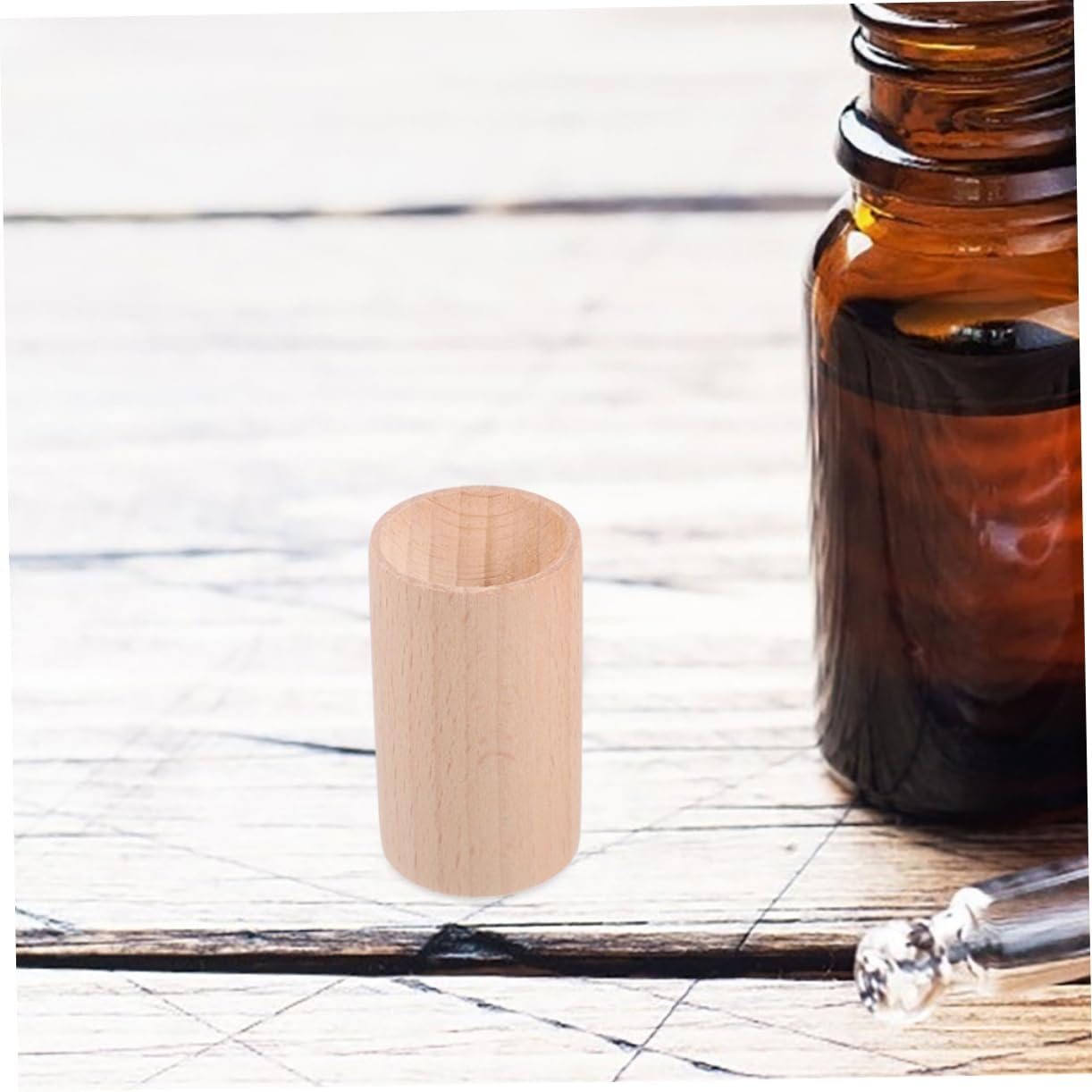 TOYZFRIENDY Mini Cylinder Pedestal Stands Aromatherapy Wooden Base Essential Oil Bottle Display Pillars Oil Diffuser Pillars image number 6