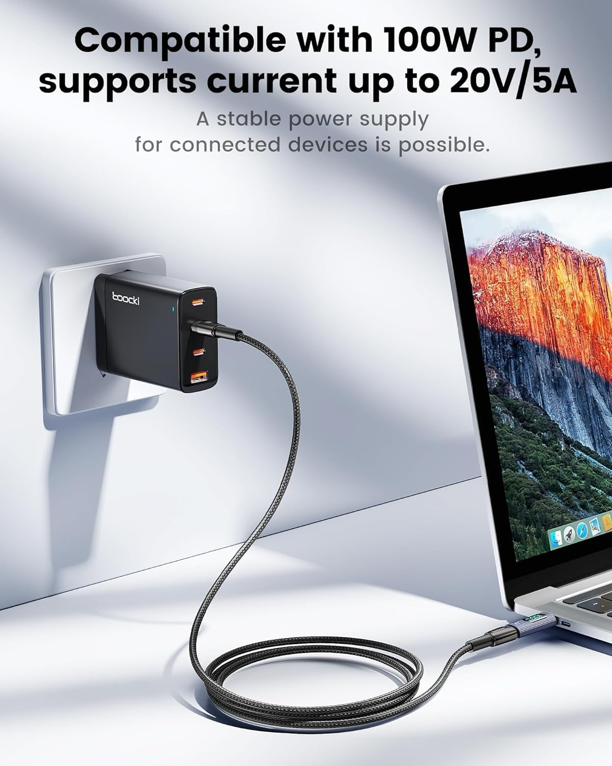 USB C Adapter, 2Pack 100W High-Speed USB C Female to USB C Male Extension Adapter with Advanced Digital Power Meter, Compatible with Iphone 15 Pro Max, Ipad Pro, Macbook Pro & All USB C Devices - Silver image number 5