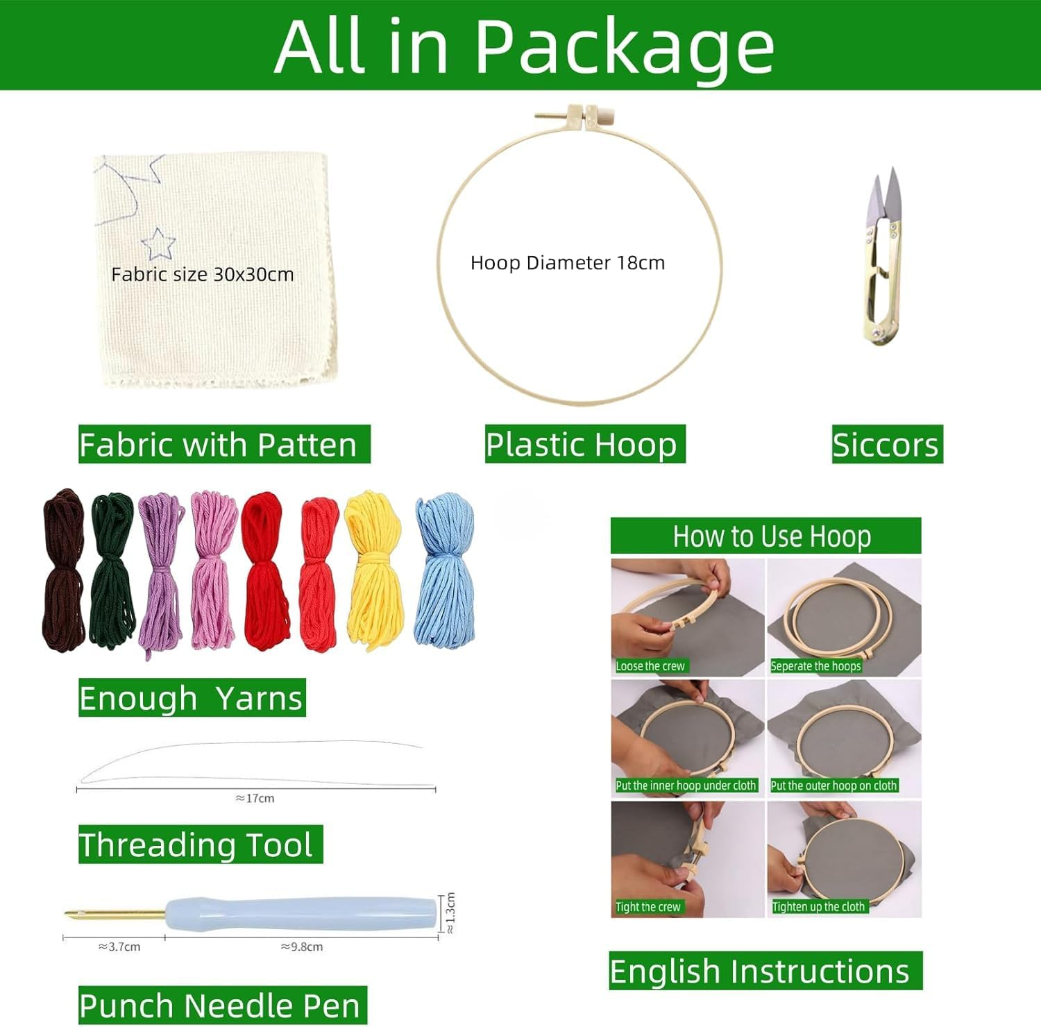 DIY Punch Needle Kits for Beginners Cute Cartoon Koala Portrait with Hoop Embroidery Punch Needle Starter Craft Set Easy for Adults Festival Gift and Decoration 20X20Cm image number 2