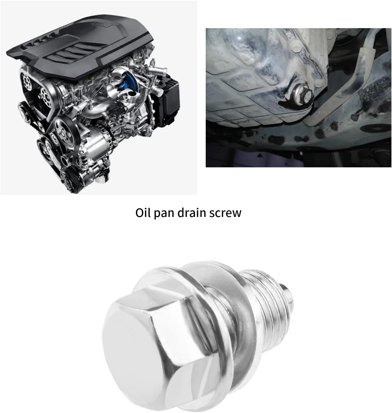 Ecsing 2PCS Magnetic Oil Pan Plug with Gasket for Car Magnetic Sump Plug Bung Fitting Adapter Return Drain Plug with Washer M14X1.5 image number 4