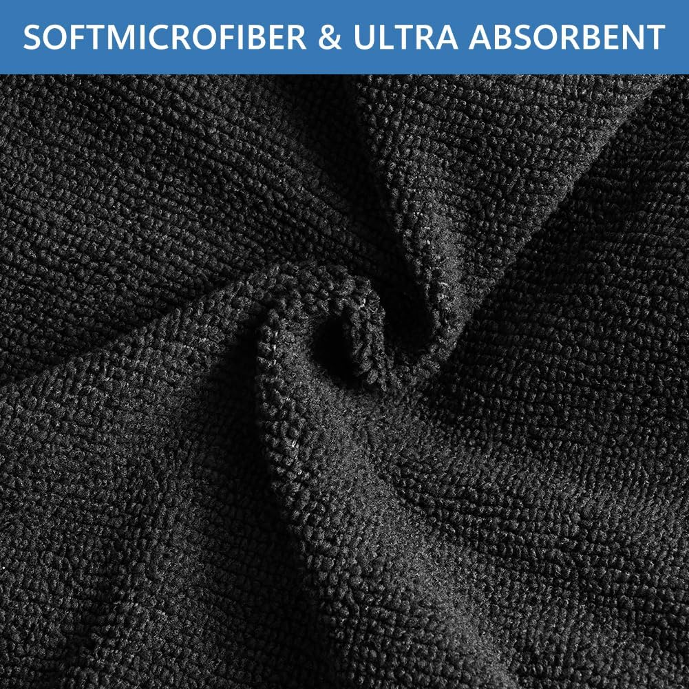 AOGOE Women'S Shower Cap, Hair Turban Towel, 2-In-1 Elastic Shower Cap, Absorbent Turban Hair Drying Towel, Quick-Drying, Waterproof, Reusable for Girls Women Ladies Salon (Black) image number 6