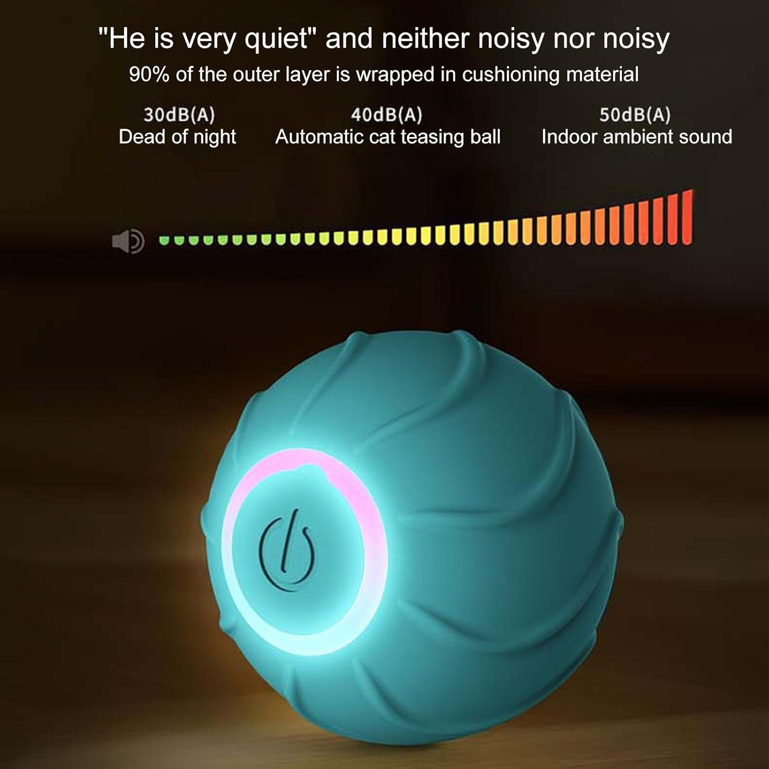Power Ball Cat Toy - Automatic Moving Ball with Super Driver | USB Rechargeable Rotating Ball, Motion Activate Electric Cat Toy, Pets Smart Electric Cat Toys for Stiulate Hunting Instinct Pouxa image number 2