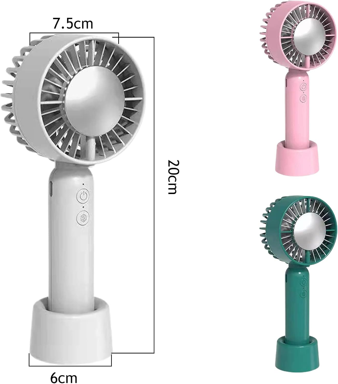 Mini Handheld Fan, Portable Makeup Eyelash Fan Rechargeable Personal Electric Small Fan Reusable Quiet Fan Durable Pocket Hand Fan for Outdoor Activities/562 (Color : White) image number 3