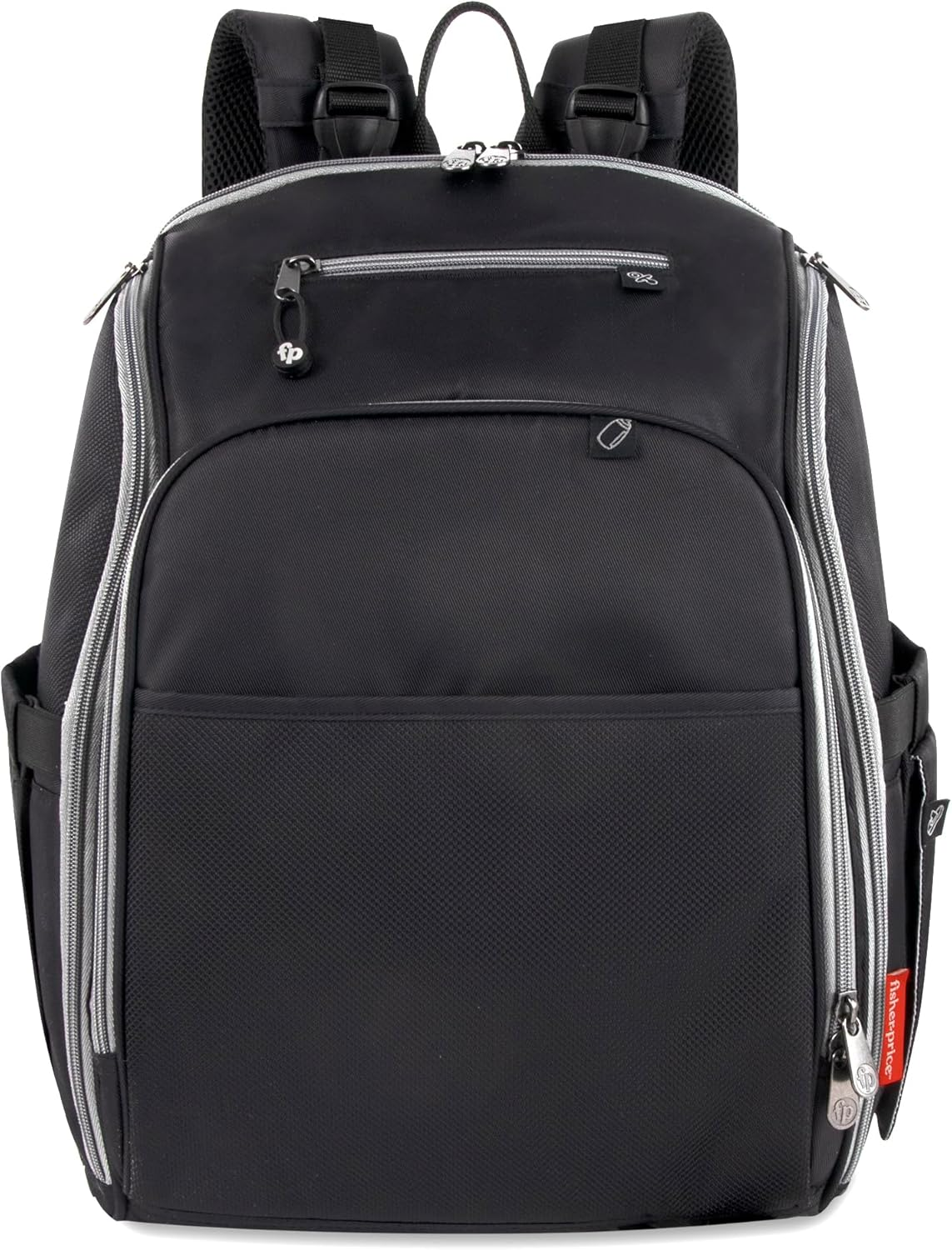 Fisher-Price Fastfinder 3 Piece Set Diaper Bag Backpack for Moms & Dads with Changing Pad and Wipes Pocket - Blue image number 2