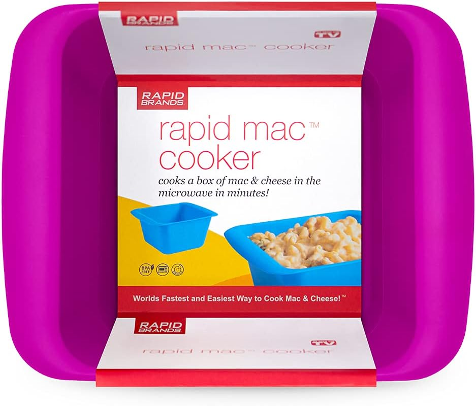 Rapid Mac Cooker | Microwave Macaroni & Cheese in 5 Minutes | Perfect for Dorm, Small Kitchen or Office | Dishwasher Safe, Microwaveable, Bpa-Free | Black