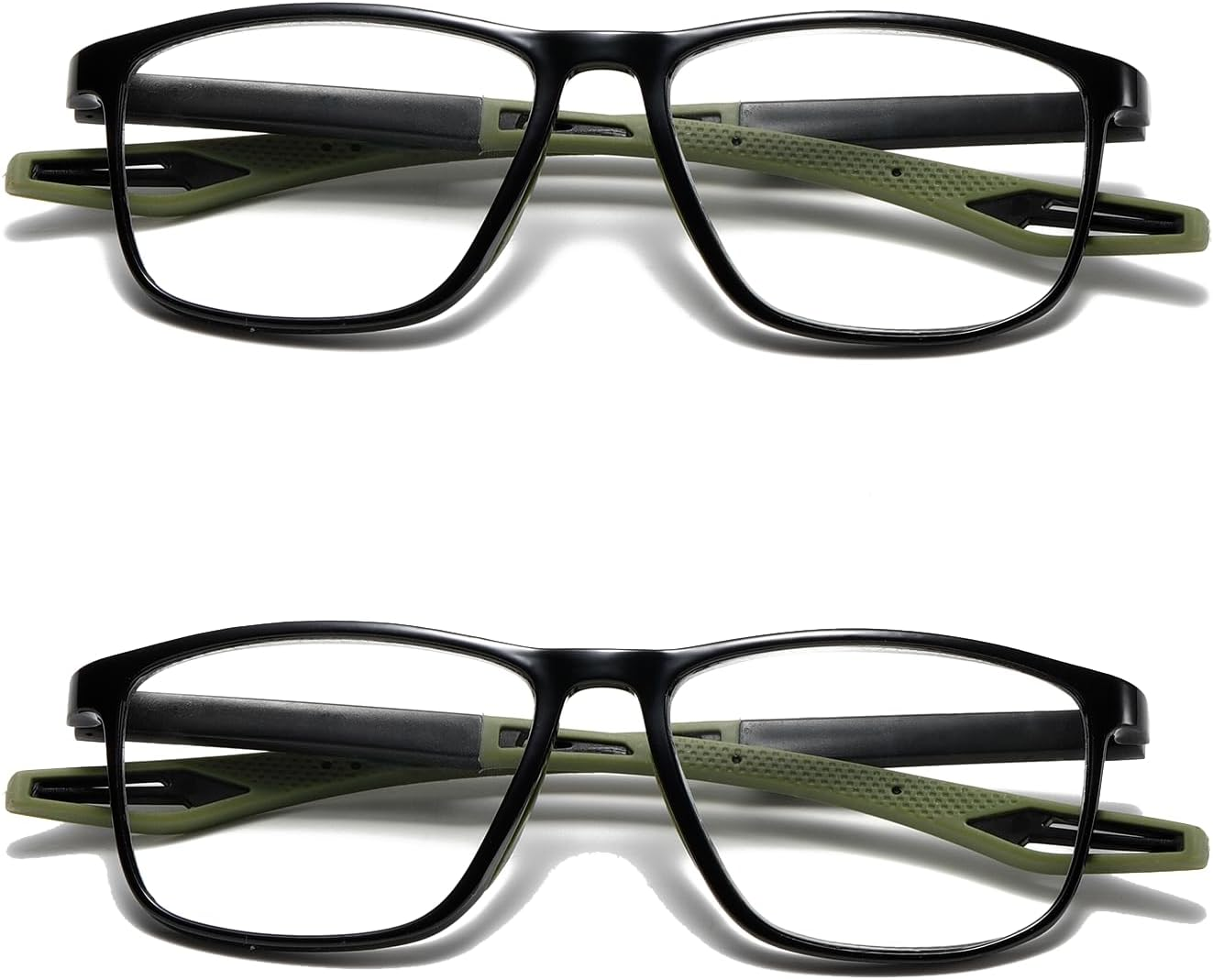 2 Pairs Mens Sports Style Reading Glasses Comfortable Flexible Blue Light Blocking Glasses image number 6