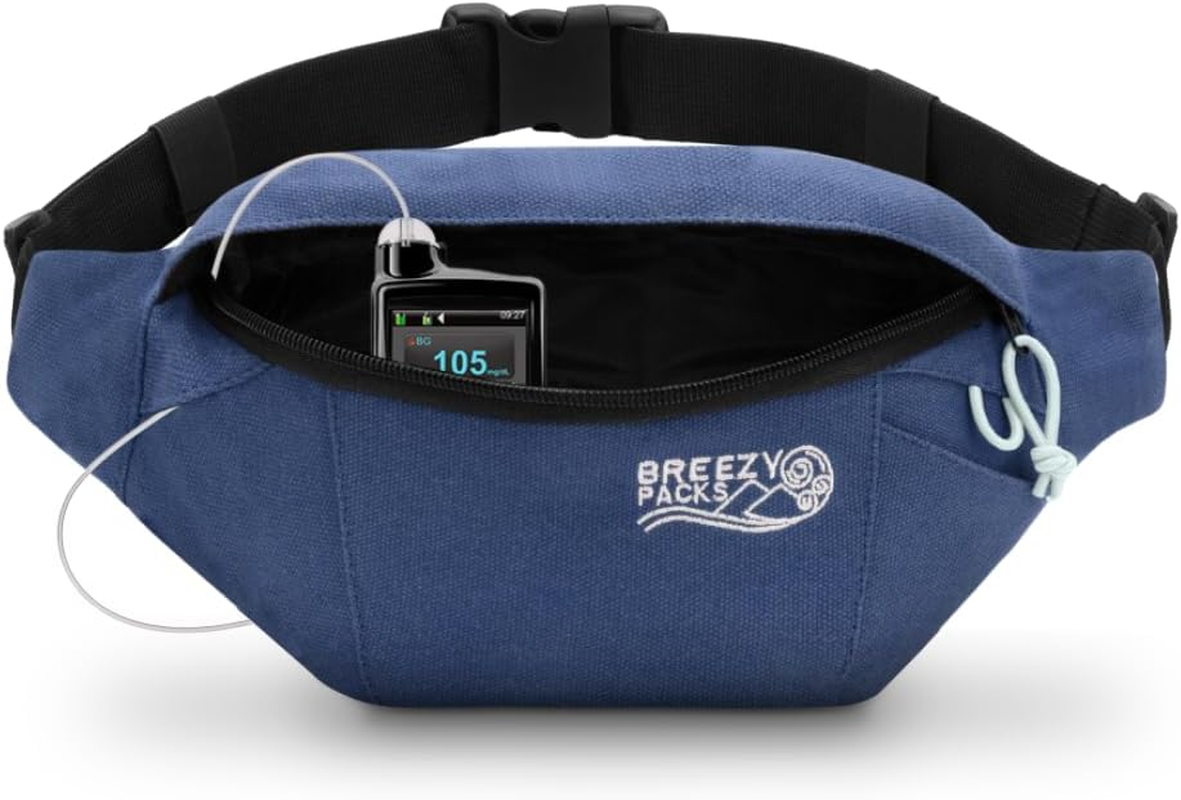 Insulin Cooler Travel Case | Epipen Carry Case | Insulin Travel Case Tsa-Approved | Self-Recharge, No Electricity or Refrigeration | Breezypacks | Keep Medicine at Room Temp. | Breezy Belt (Navy)