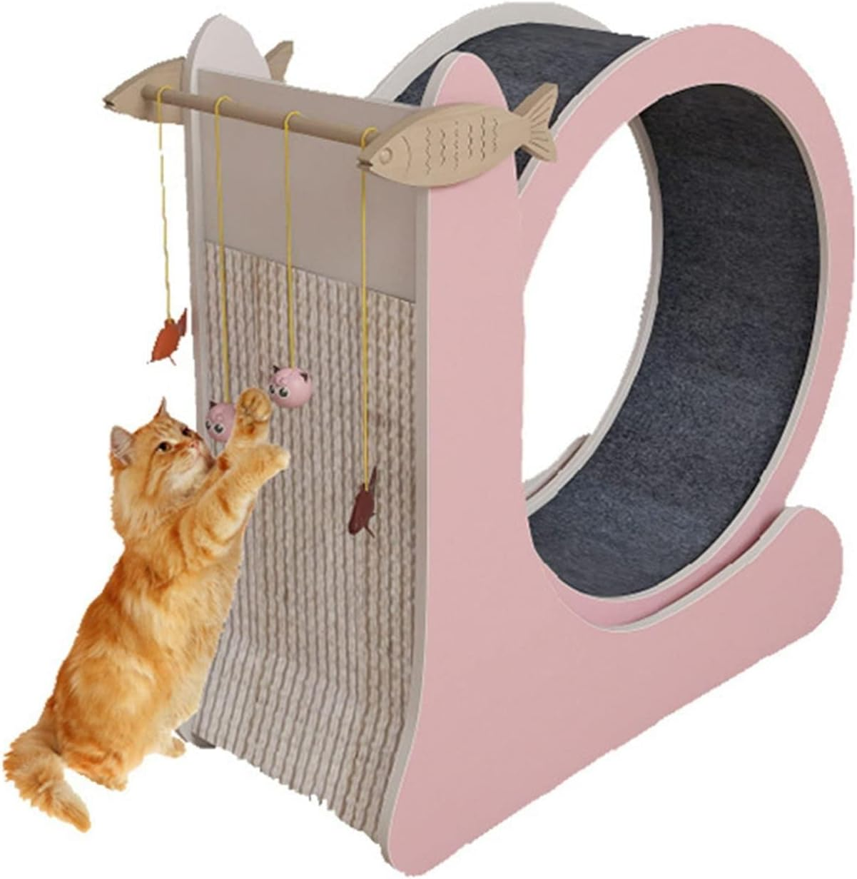 Cat Exercise Wheel,Running,Spinning,And Scratching Fun,Cat Wheel Exerciser for Indoor Cats,Suitable for All Cats Natural Wood Color Cat Wheel,Cat Running Wheel image number 6