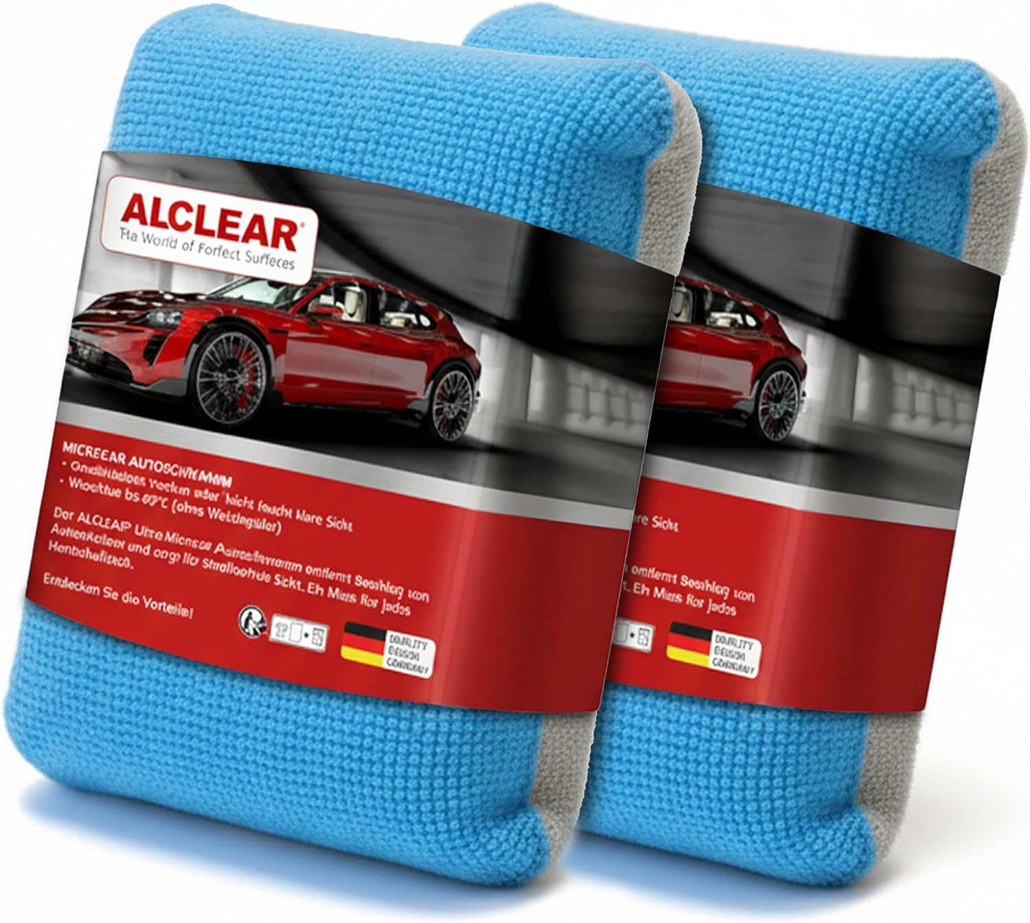 Alclear 950014 Ultra Microfibre Car Sponges, Set of 2, Clear Fogged up Windows, Anthracite/Blue, Car Care, Windscreen Cleaner, Clear View, Anti-Fog, like Car Microfibre Cloth image number 1