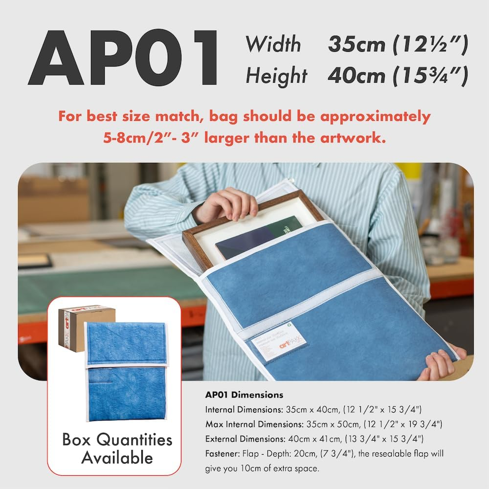 ARTPAKK Art Bags A4 (AP01-35 X 40Cm) - Strong &bull; Shock-Absorbent &bull; Reusable &bull; Non-Toxic &bull; Waterproof &bull; Acid-Free Lining - Long-Term Art Storage + Shipping + Protection Solution image number 6