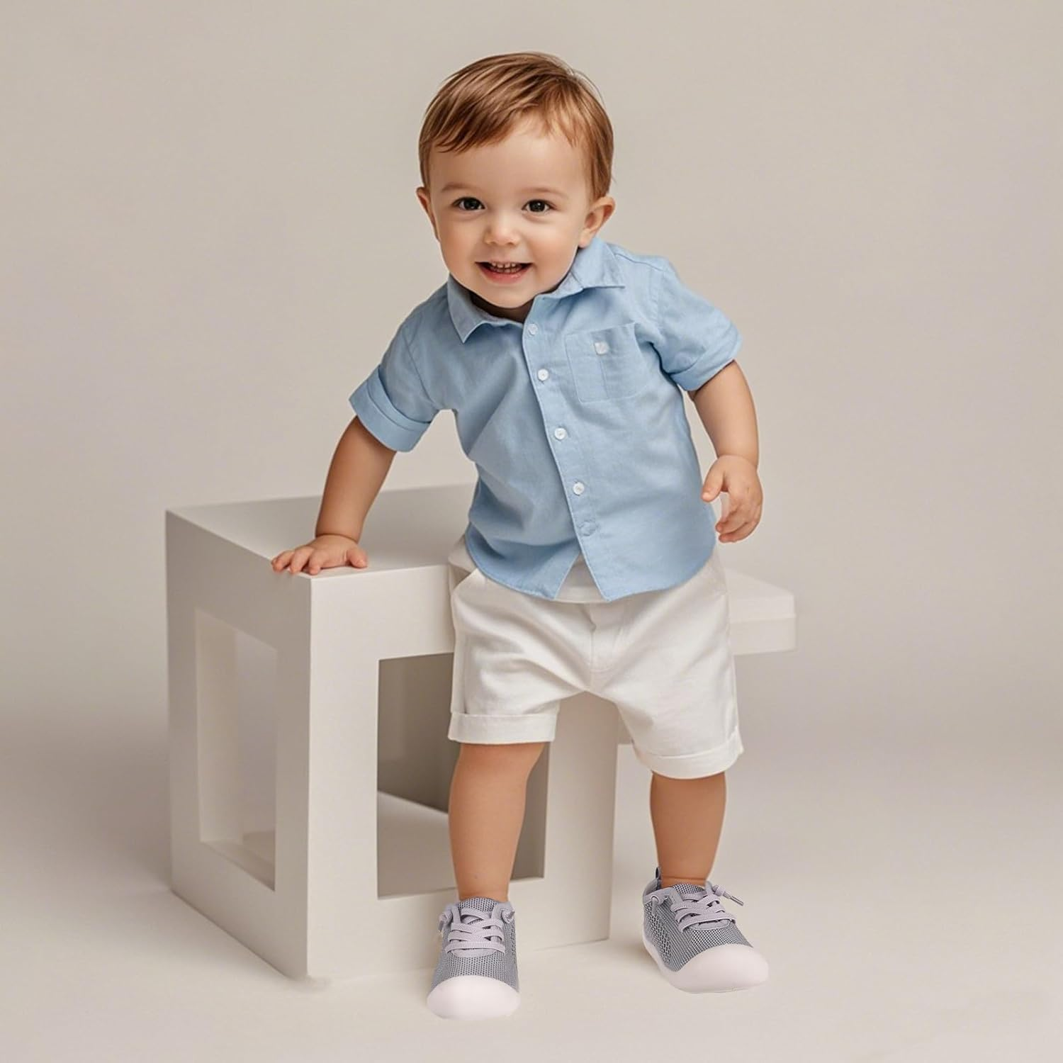 Baby Girl&Boy Toddler First Walking Shoes 6-12 Months Size 3 Black Barefoot Slip on Wide Toe Box Shoes Soft Footmates Casual Tennis Indoor Flexible Learning to Walk Rubber Sneakers