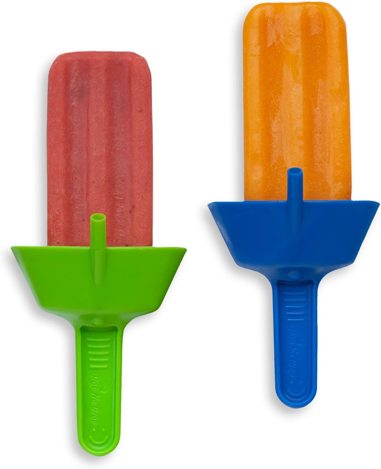 THE ORIGINAL Pop No Drop Popsicle Holder - BPA Free & Dishwasher Safe - Mess-Free Frozen Treats Holder with Straw - No Drip Drop Ice Pop Popsicle Holders for Kids & Adults - 2 Random Color (Not 4)