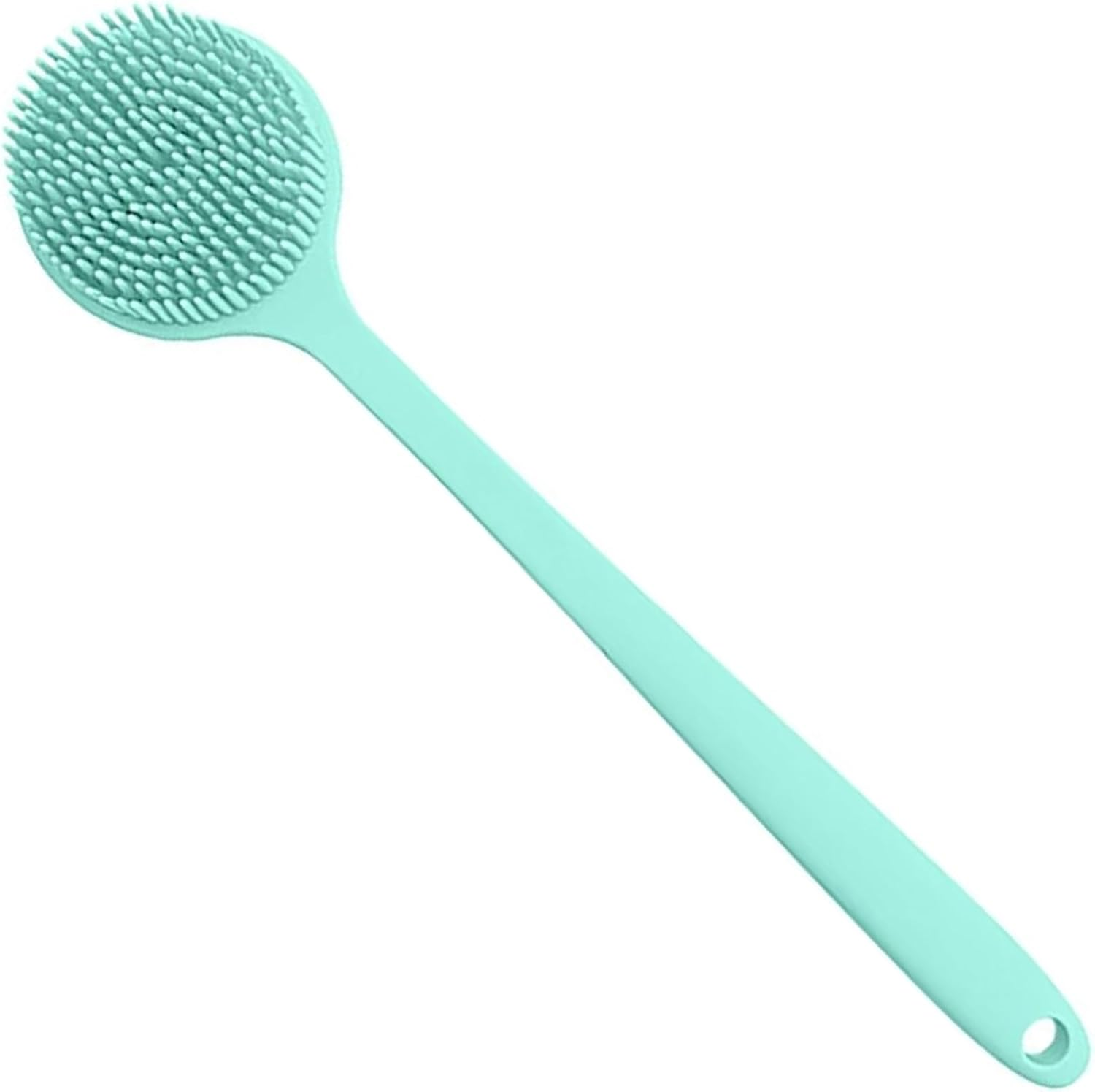 Silicone Back Scrubber for Shower, Double Sided Shower Brush for Shower Exfoliating and Massage, Body Bath Brush with Long Handle, Long Handle Back Scrubber for Men and Women, Exfoliation Brush (GRY)