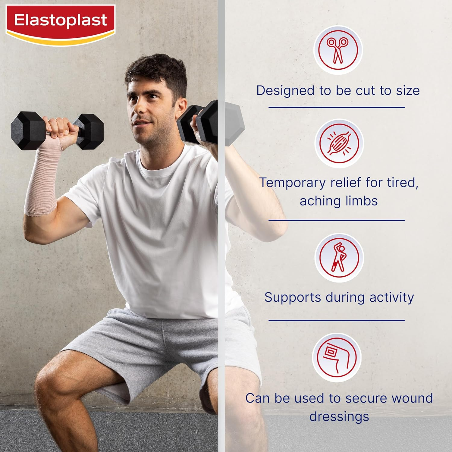 Elastoplast Elastic Tubular Support Bandage Size Medium D (1 Pack) | 1M Length | 25-43Cm Circumference | Suitable for Wrists, Ankles & Elbows | Compression Tube Bandage | Supportive Sleeve image number 4