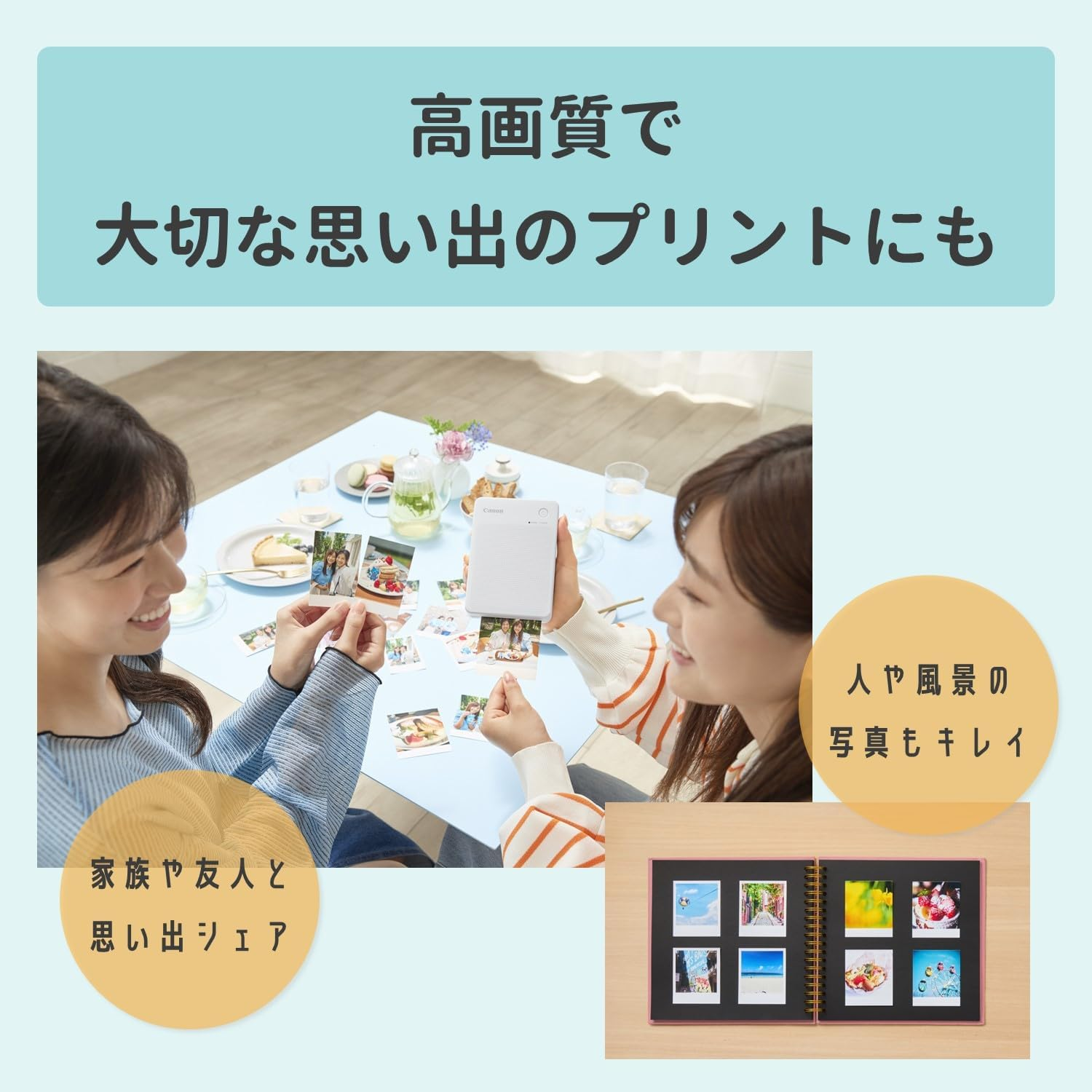 Canon Selphy Square QX20 Printer, White - Black image number 6