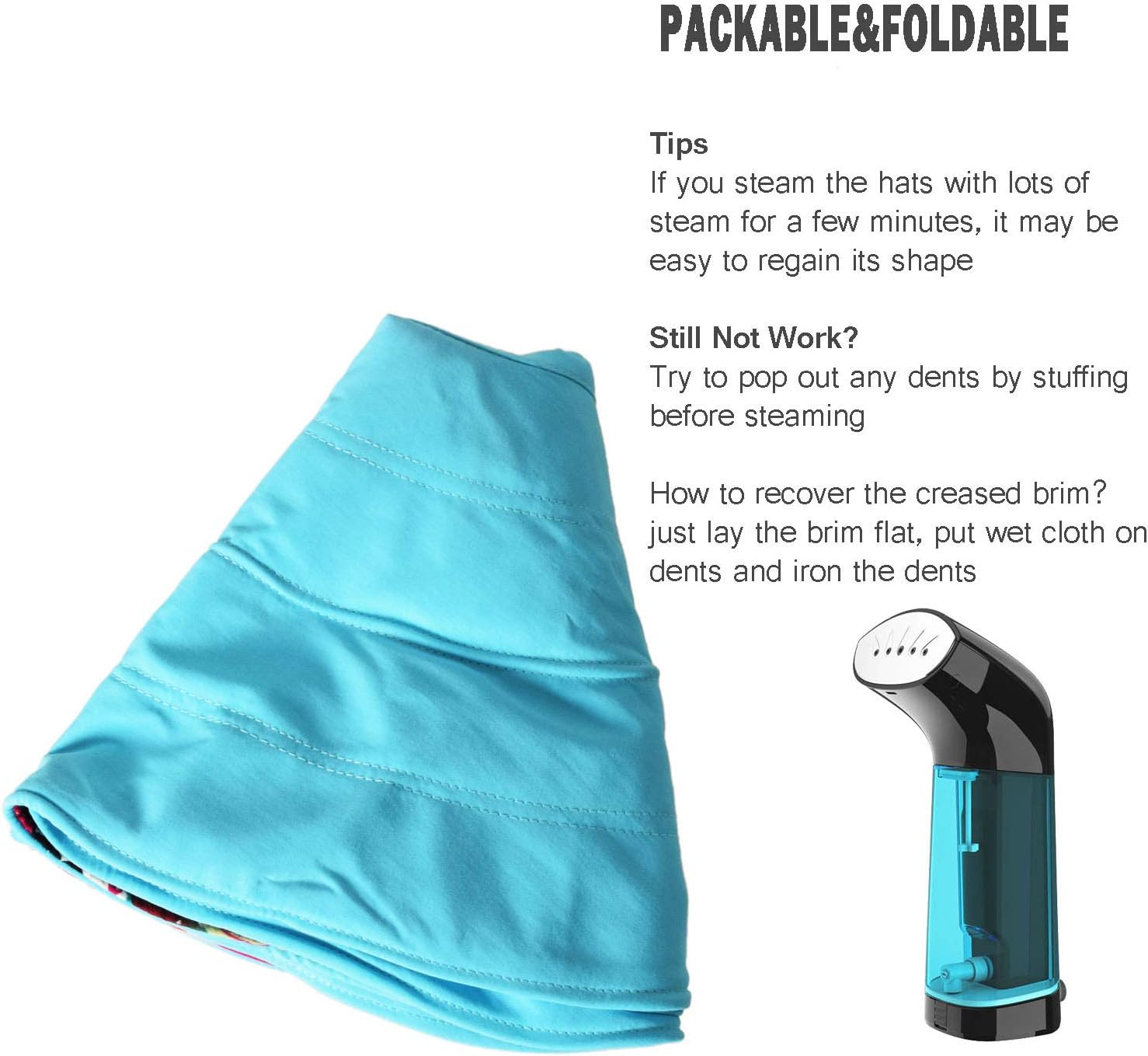 WITERY Floppy Summer UPF50+ Foldable Sun Beach Hats Accessories Wide Brim for Women image number 6