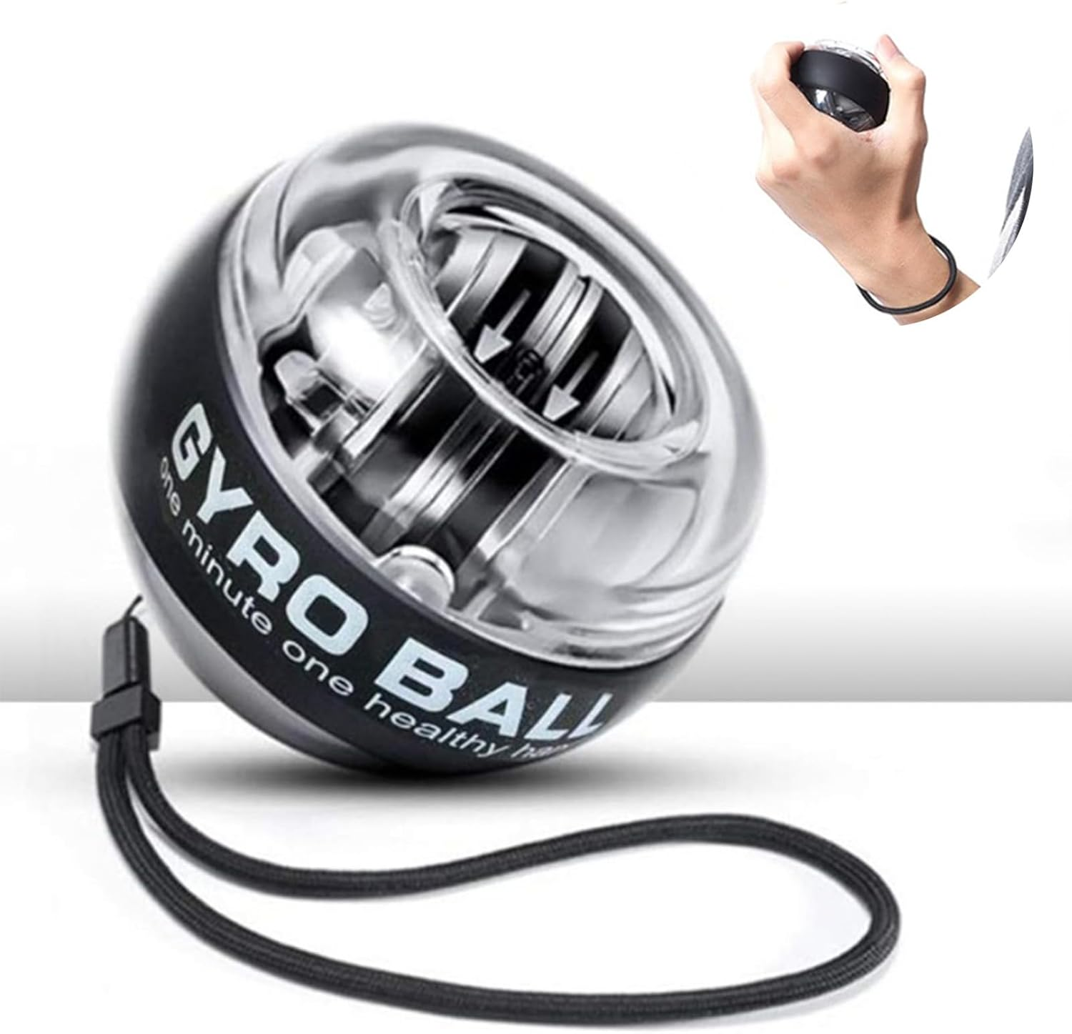 Gyro Power Balls Trainer Ball, Hand Gyro Ball Wrist Strengthener, Self-Starting Hand Grip Strength Trainer for Joint and Muscle Exercise
