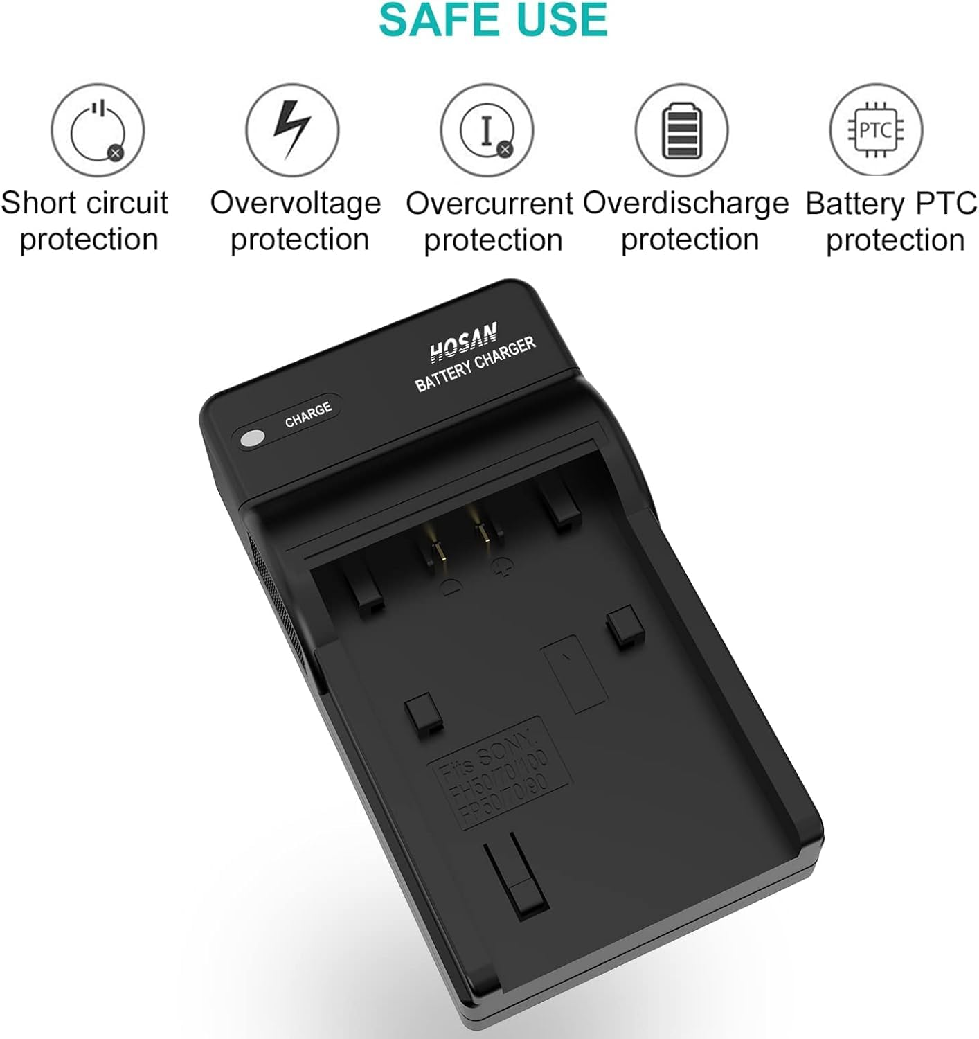 HTYCSCZ NP-FV50 Replacement Battery (2-Pack) and Portable USB Charger Kit for Sony PJ430V, PJ540, PJ580V, PJ650V, PJ710V, PJ760V, PJ790V, PJ810, TD20V, TD30V (7.4V, 1050Mah) image number 3